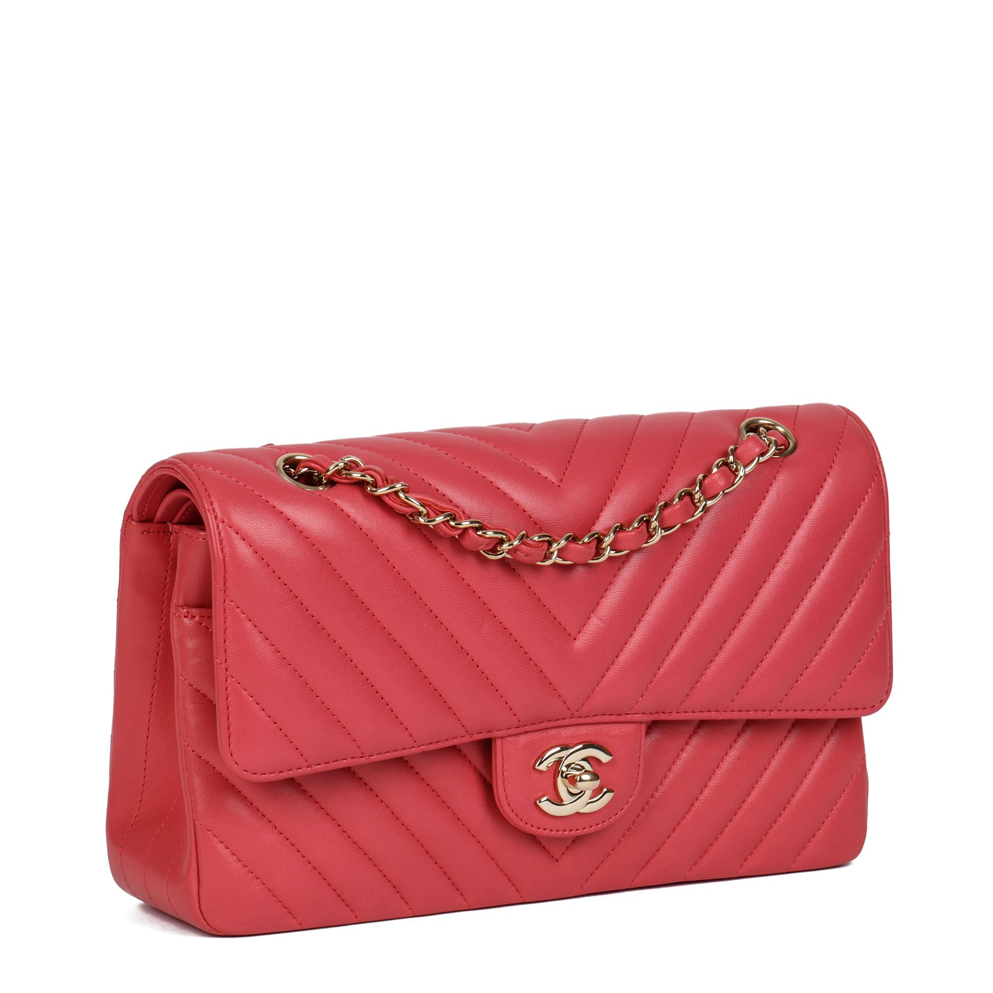 chanel pink chevron bag