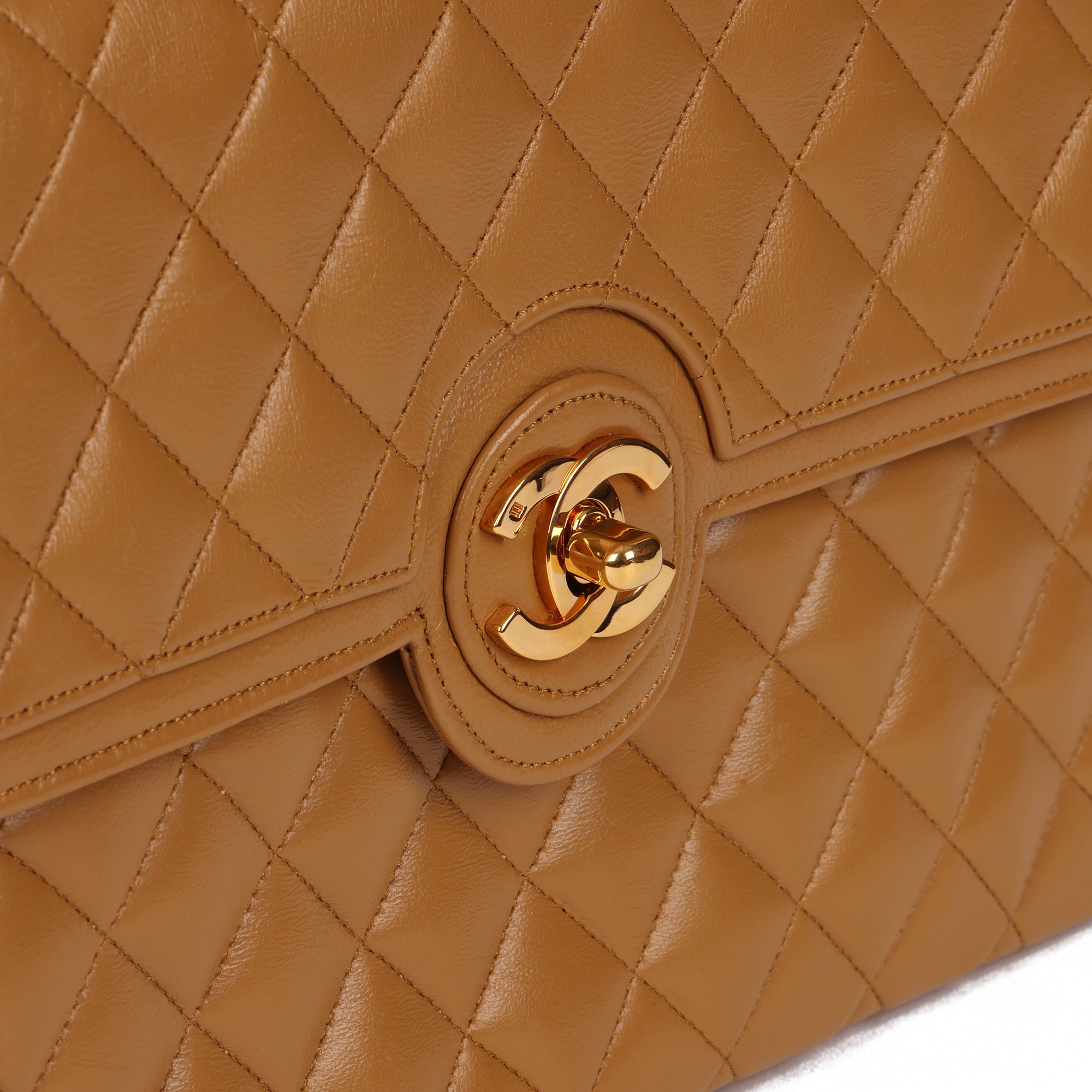 Chanel Caramel Quilted Lambskin Vintage Medium Classic Single Flap Bag