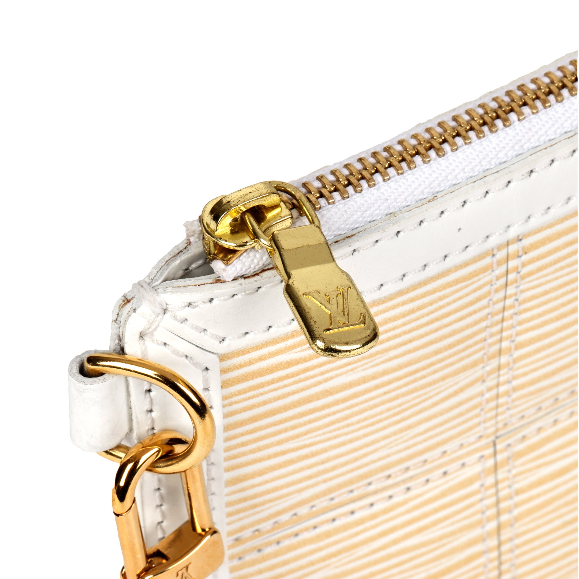 Louis Vuitton White & Gold Stretched Epi Leather Delmonico Pochette