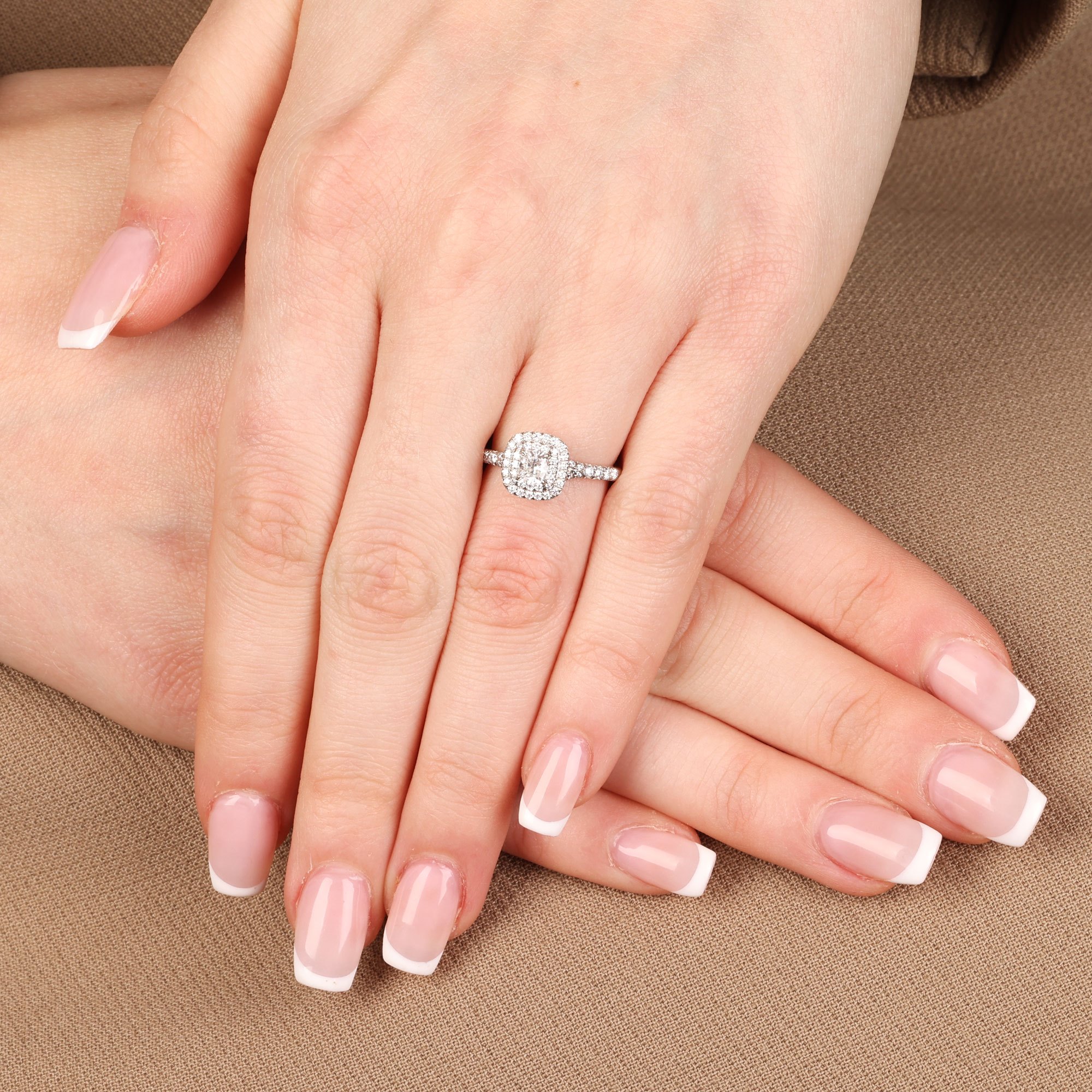 Tiffany & Co. Soleste Cushion Cut Diamond Halo Engagement Ring