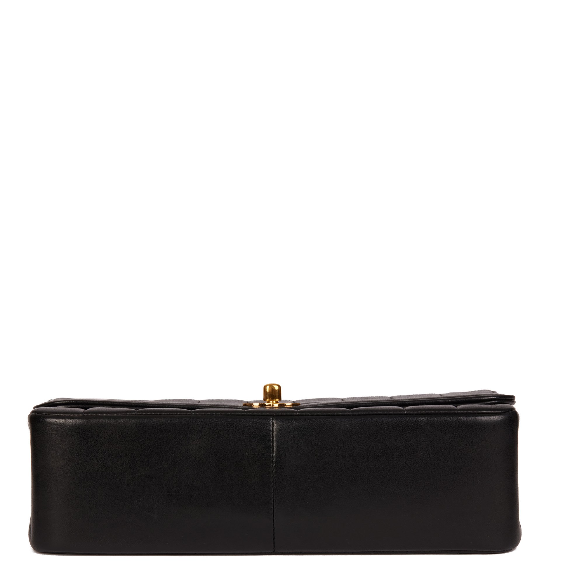Chanel Black Vertical Quilted Lambskin Vintage Medium Classic Single Flap Bag