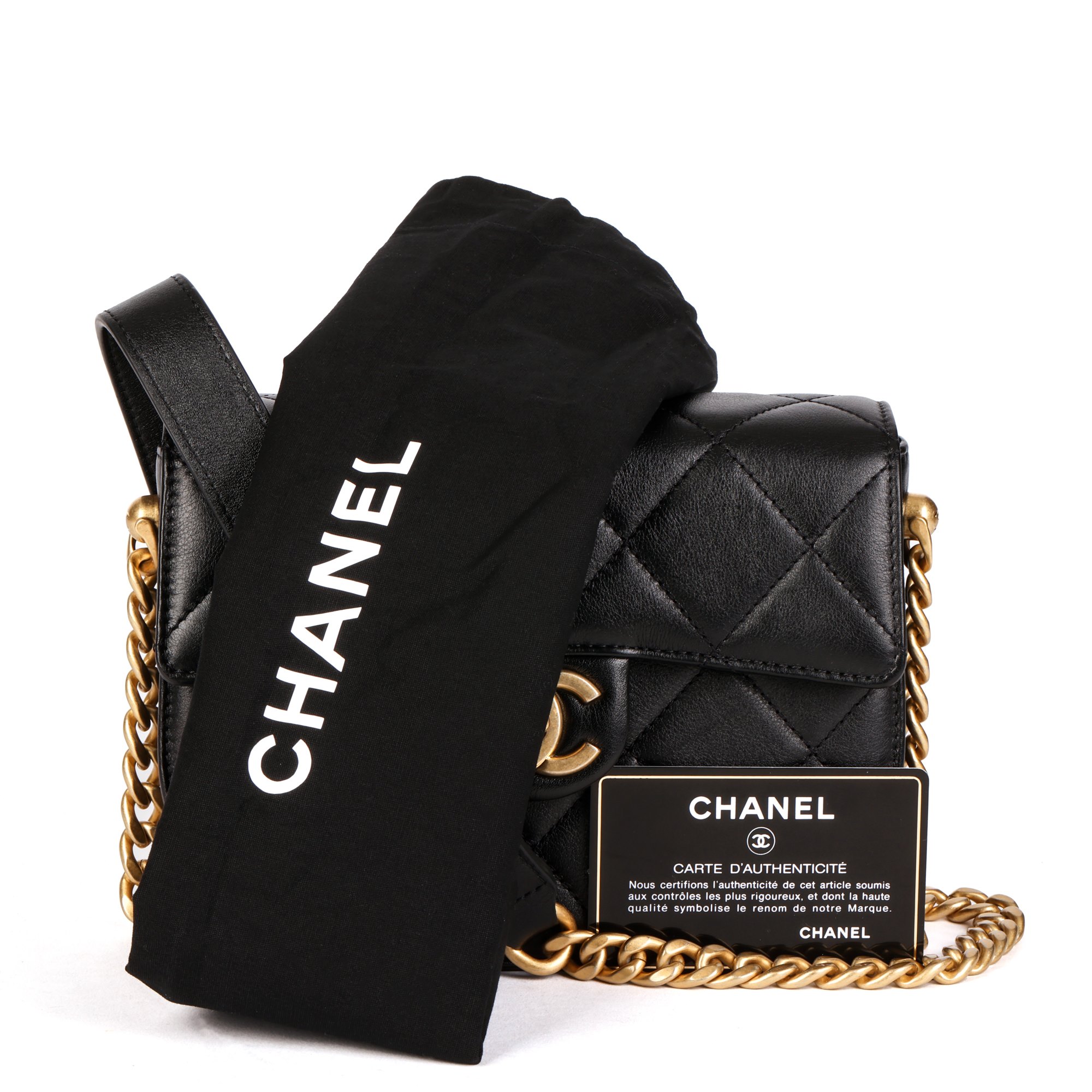 Chanel Black Quilted Lambskin Mini Messenger