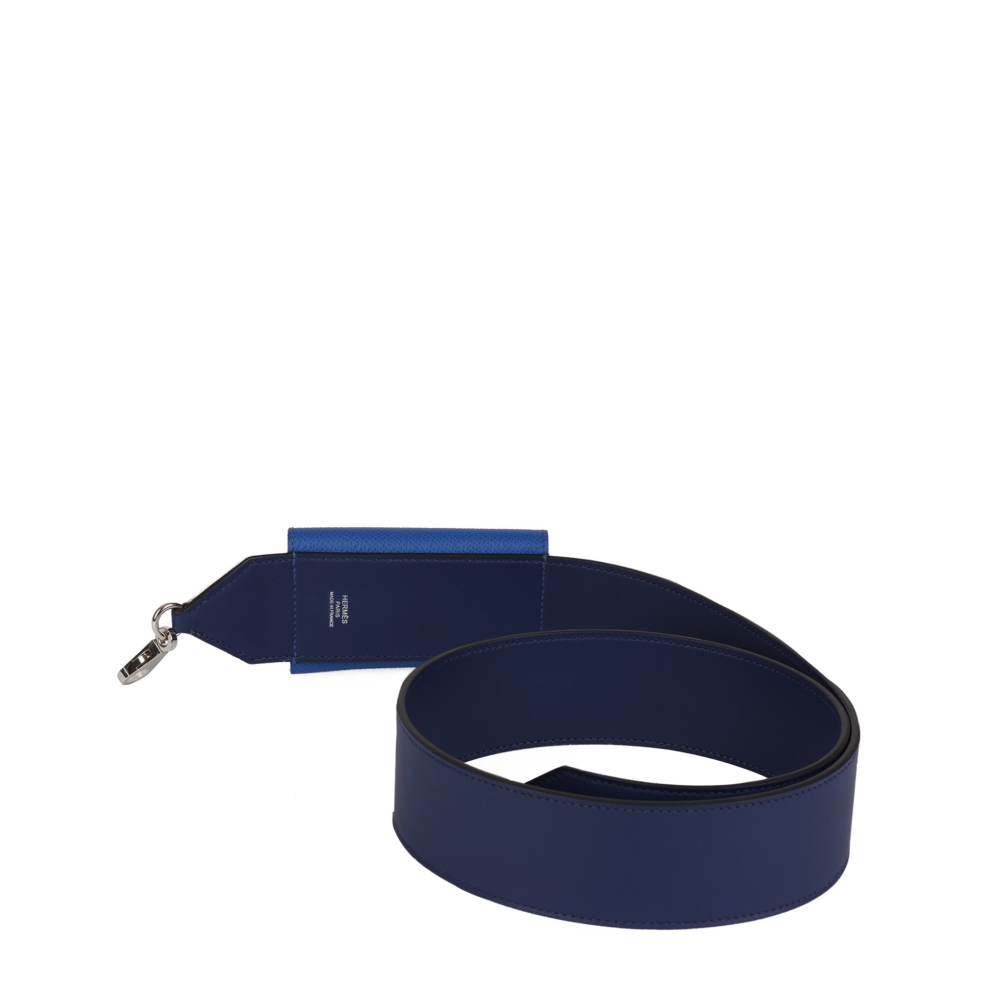 Hermès Bleu Saphir Swift Leather & Blue Zellige Epsom Leather Kelly Pocket Strap