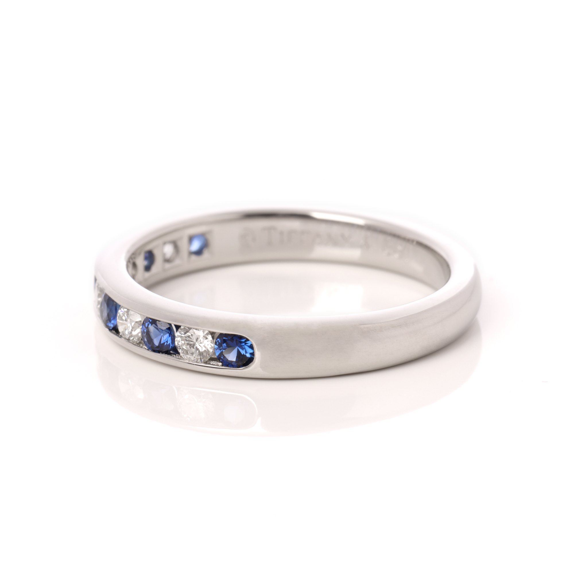 Tiffany & Co. Diamond and Sapphire Wedding Band Ring