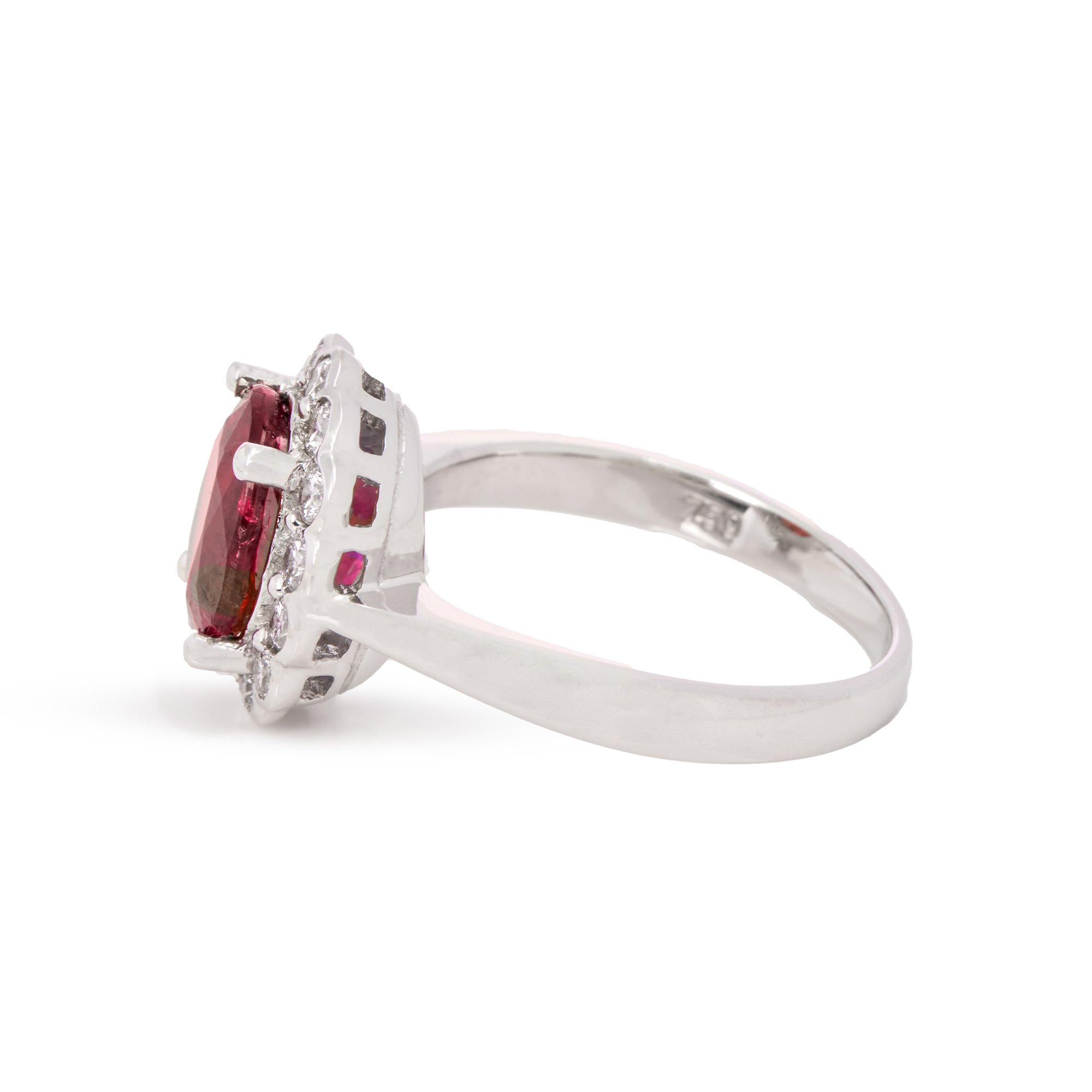 David Jerome Certified 2.16ct Oval Cut Ruby and Diamond Ring