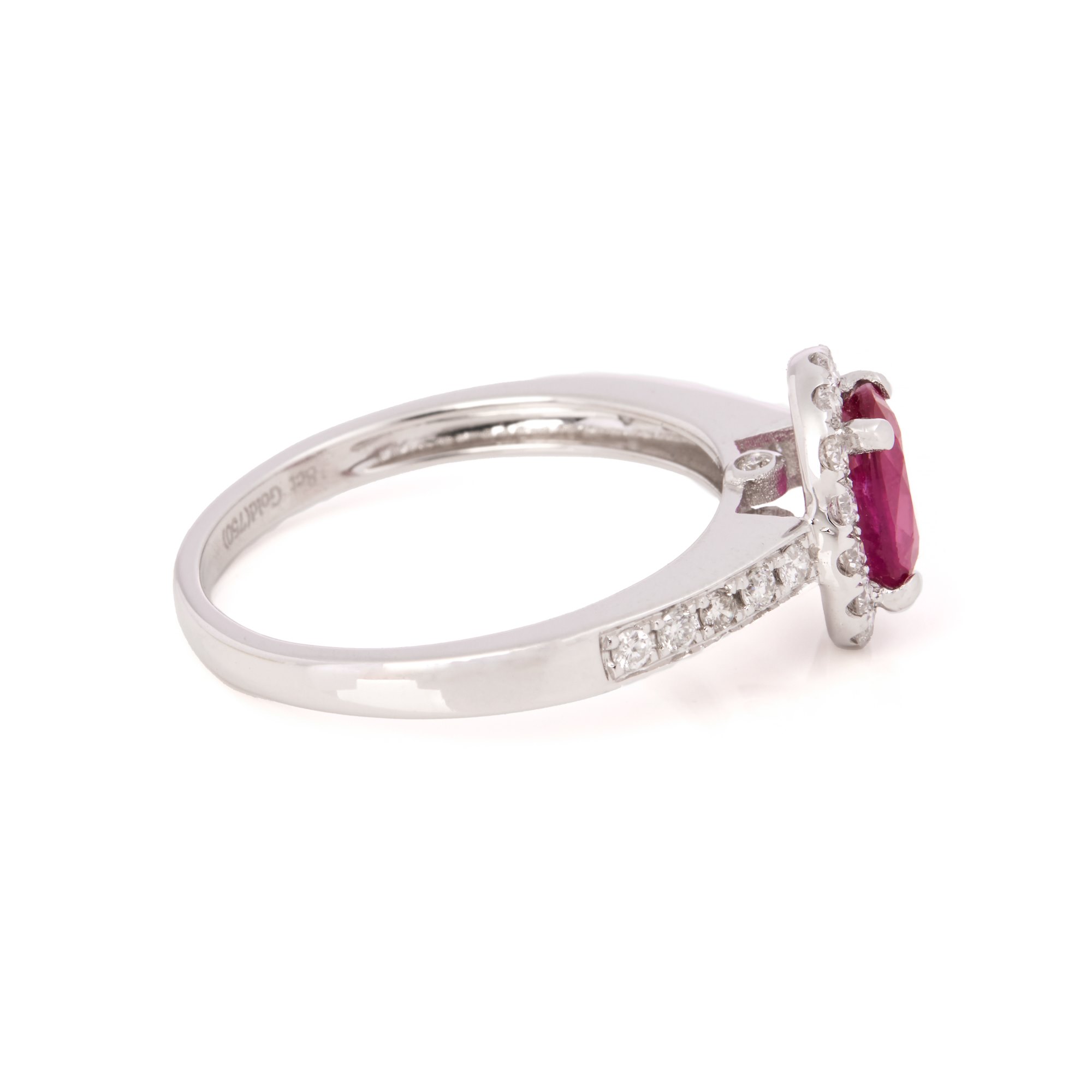 David Jerome Certified 1.17ct Oval Cut Ruby and Diamond Ring