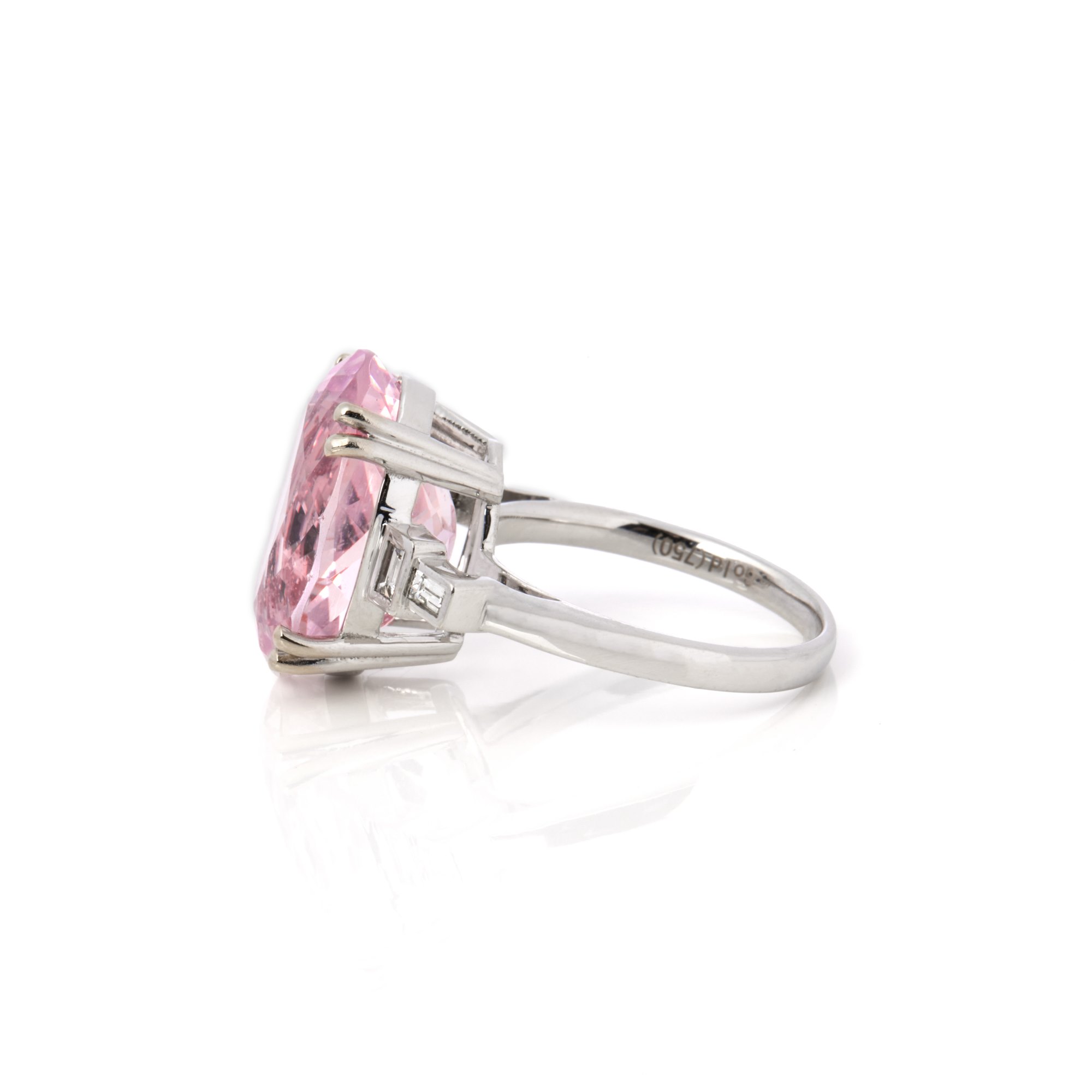 David Jerome Certified 11.16ct Oval Cut Morganite and Diamond Ring