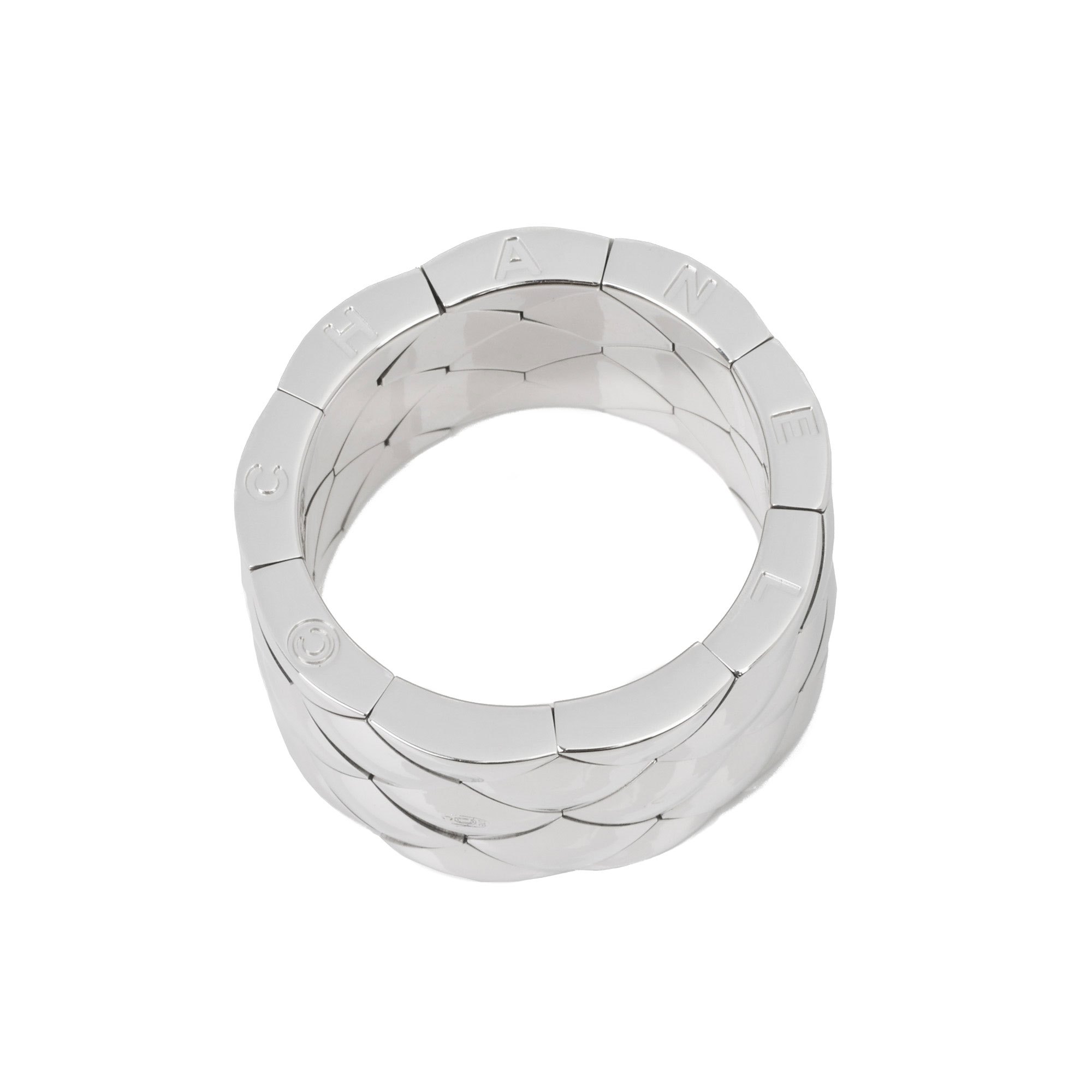 Chanel Coco Crush White Gold Wide Band Ring