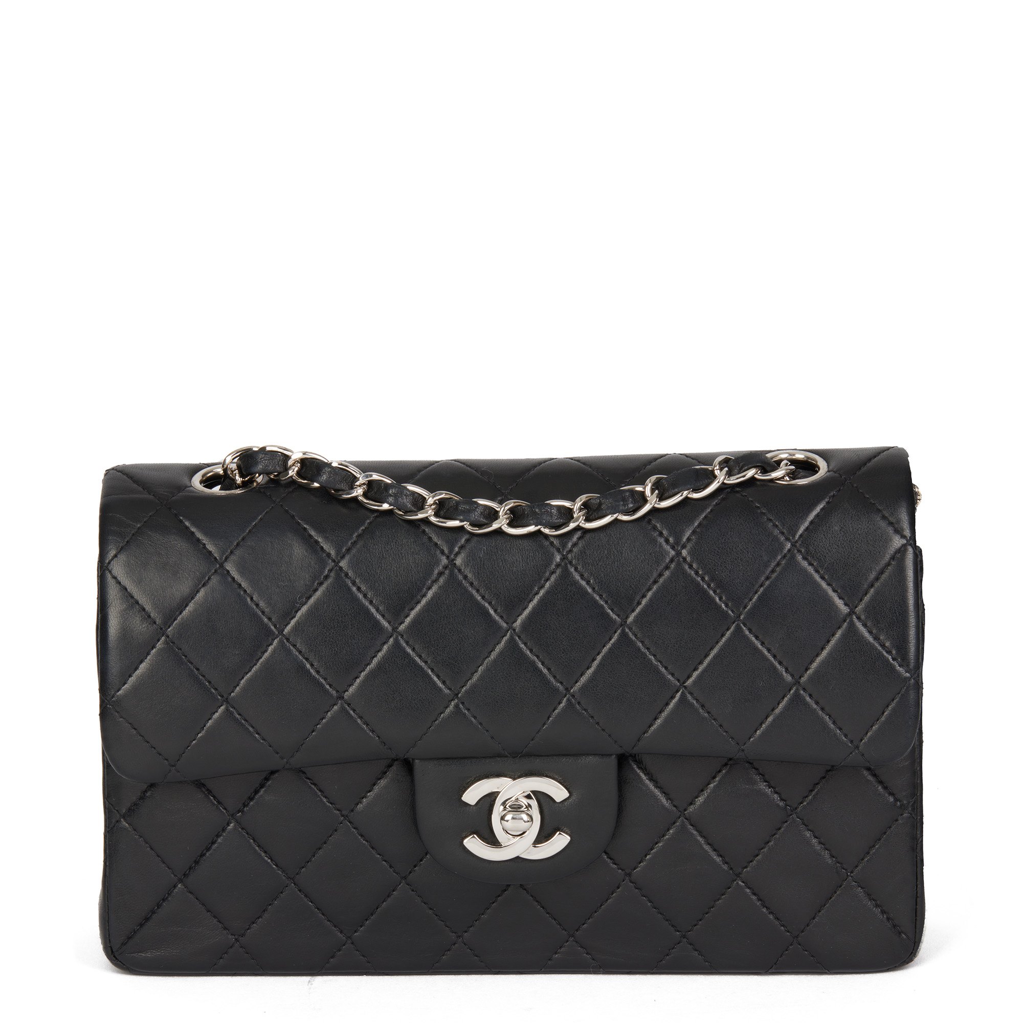 chanel black padded handbag