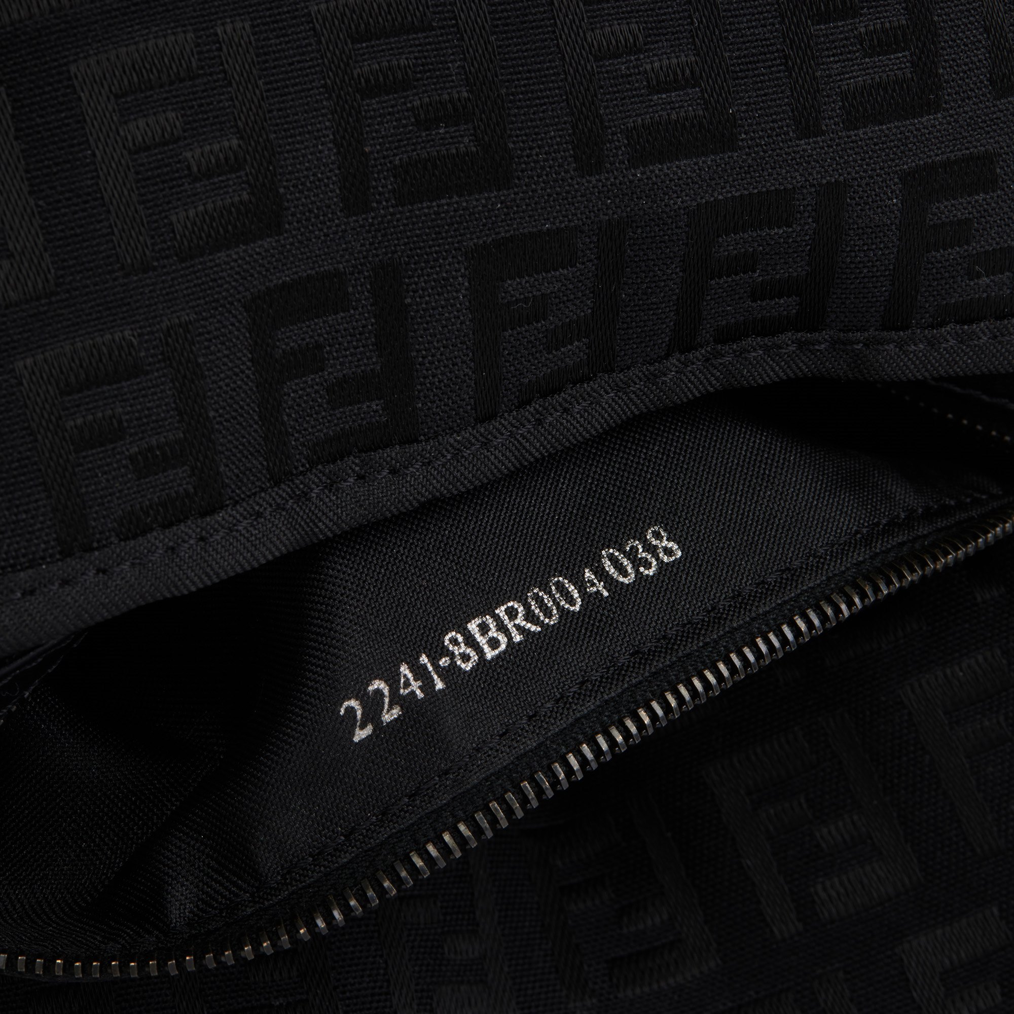 Fendi Black Zucca Canvas & Calfskin Leather Vintage Mama Baguette