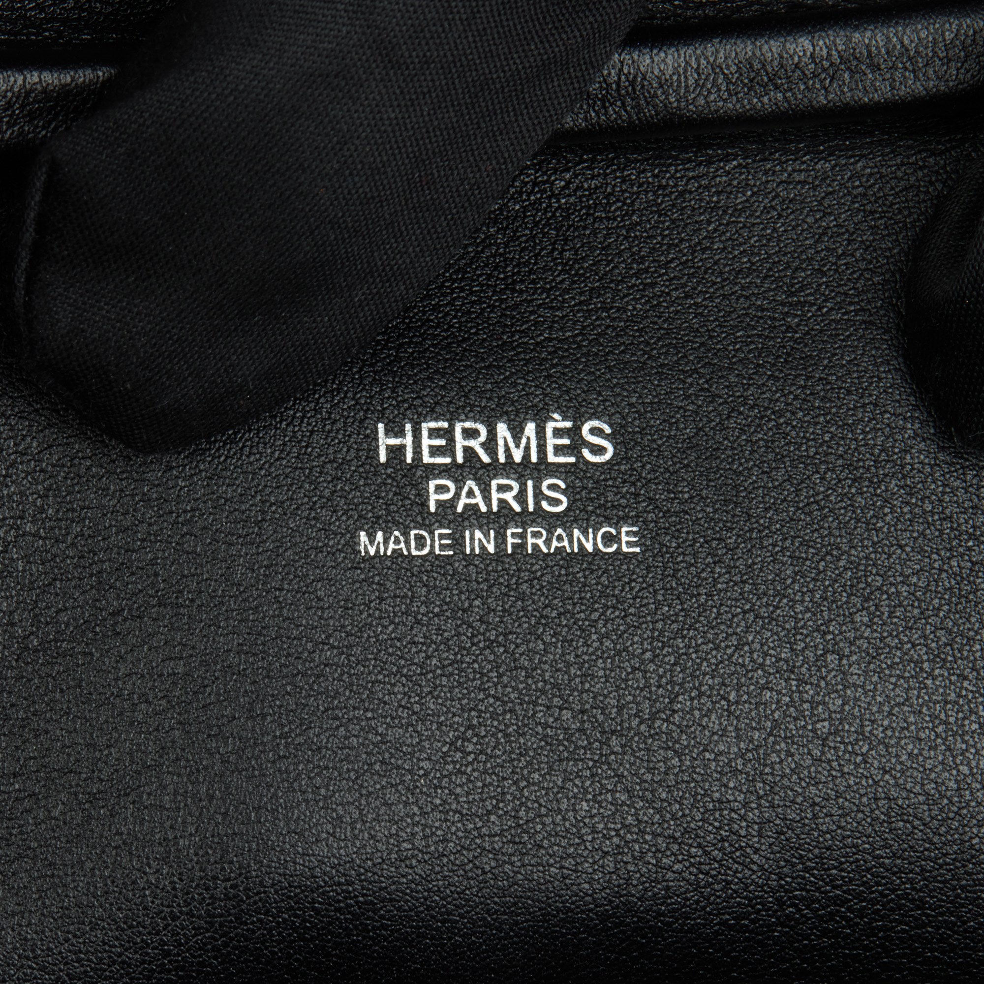 Hermès Black Swift Leather & Lettres au Carré Toile de Camp Plume 28