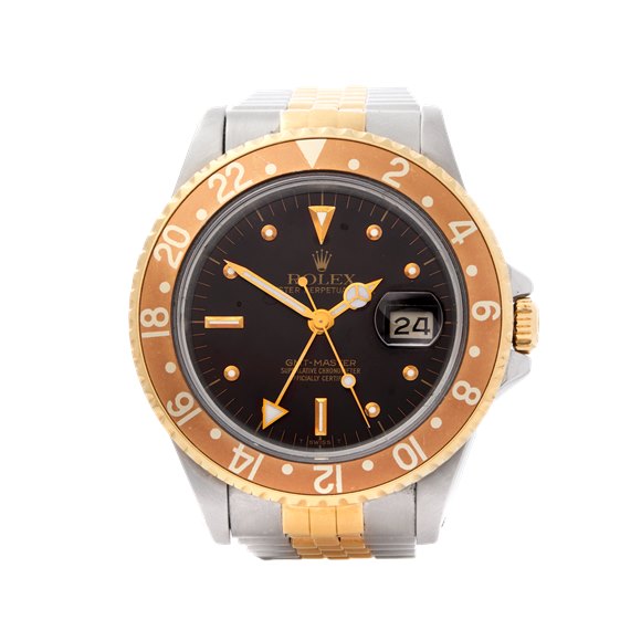 Rolex GMT-Master II "Nipple Dial" "Root Beer" Yellow Gold & Stainless Steel - 16713