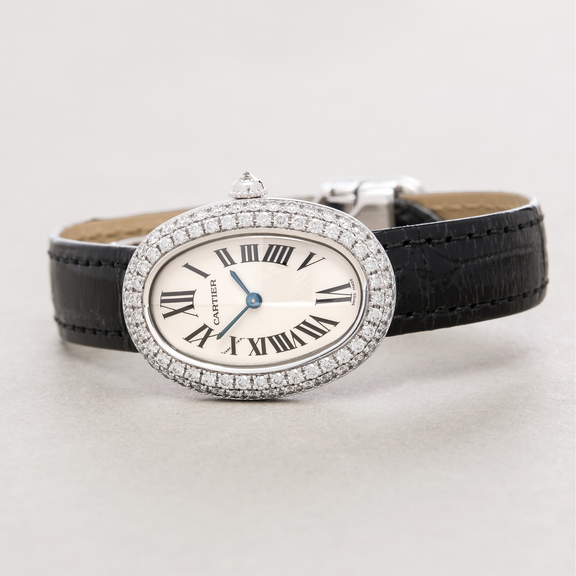 Cartier Baignoire Diamond Bezel Wit Goud WB509731 or 1955