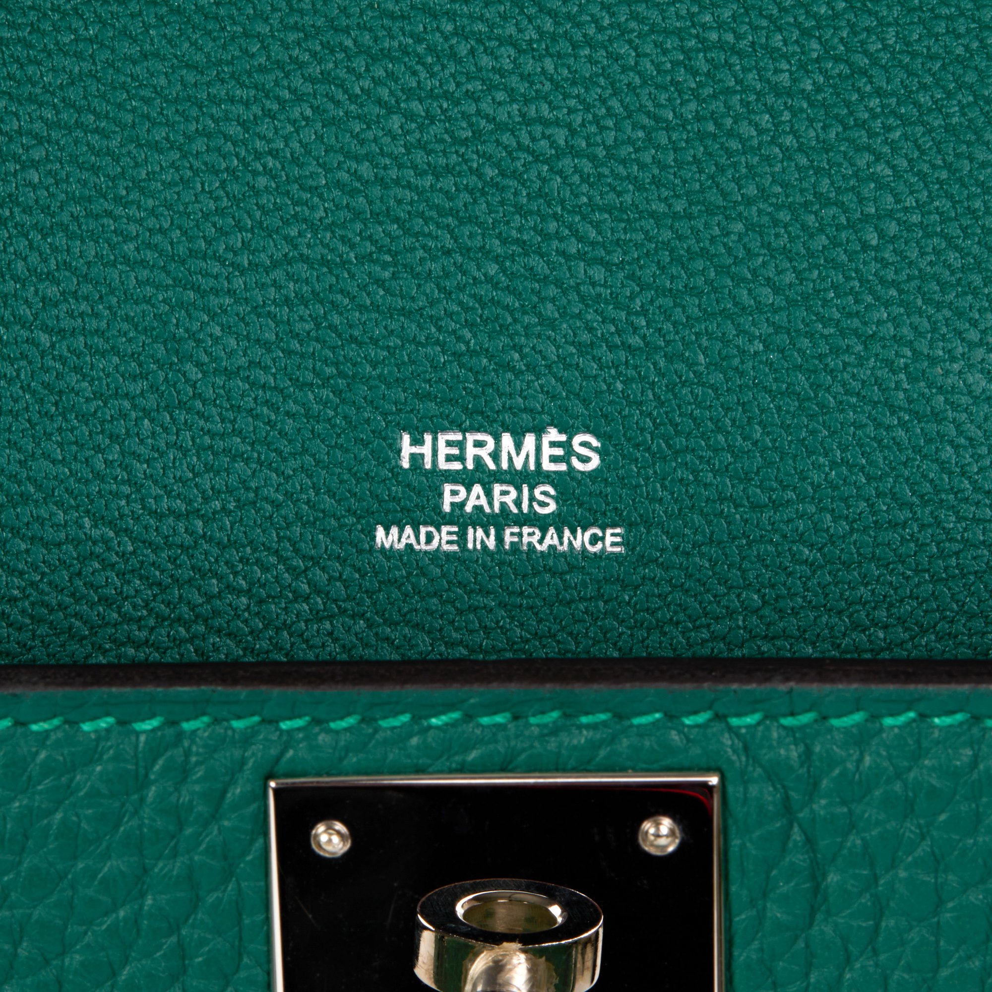 Hermès Malachite Clemence Leather Jypsiere 28