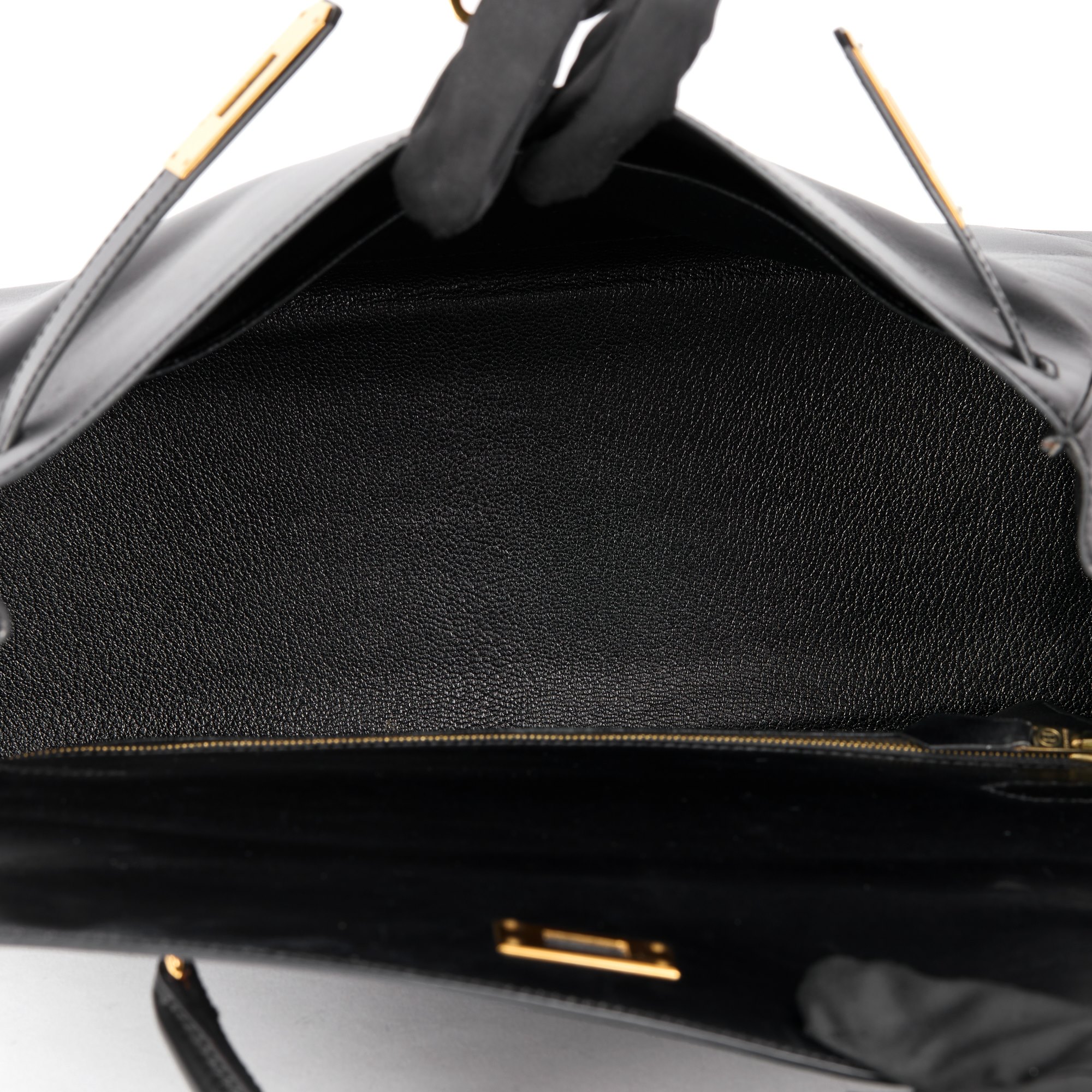 Hermès Black Box Calf Leather Vintage Kelly 32cm Retourne