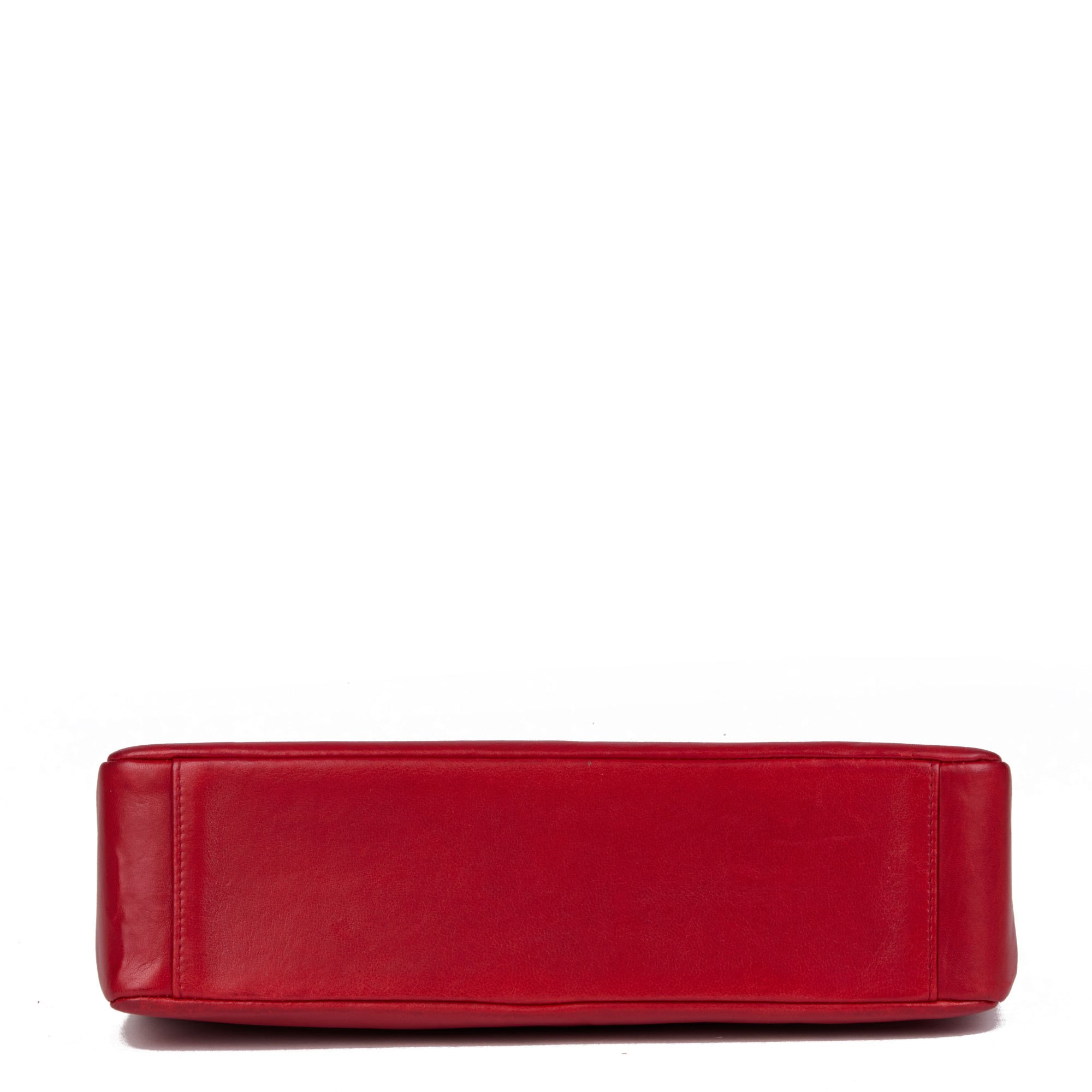 Chanel Red Quilted Lambskin Vintage Classic Shoulder Tote