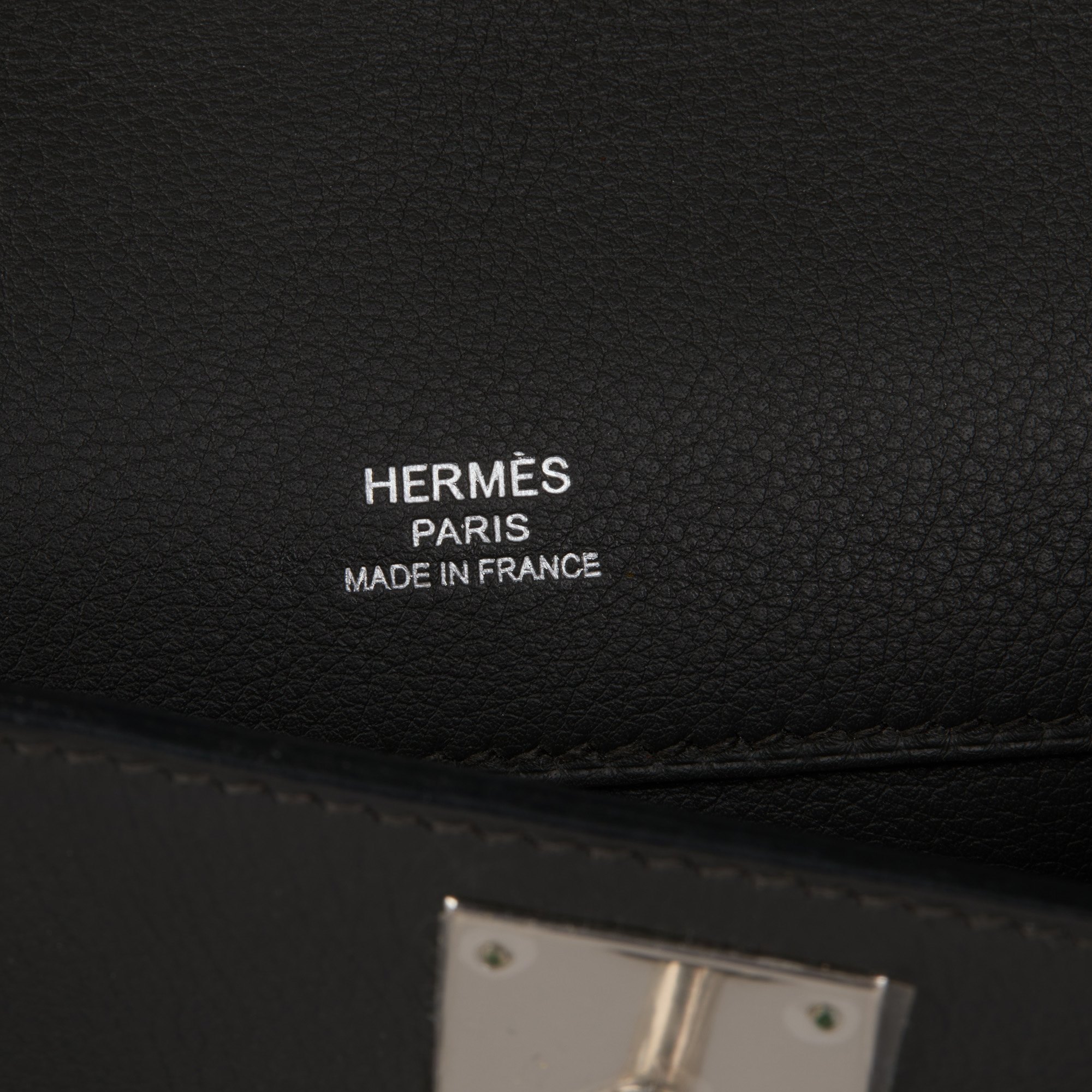 Hermès Graphite Swift Leather Kelly Cut