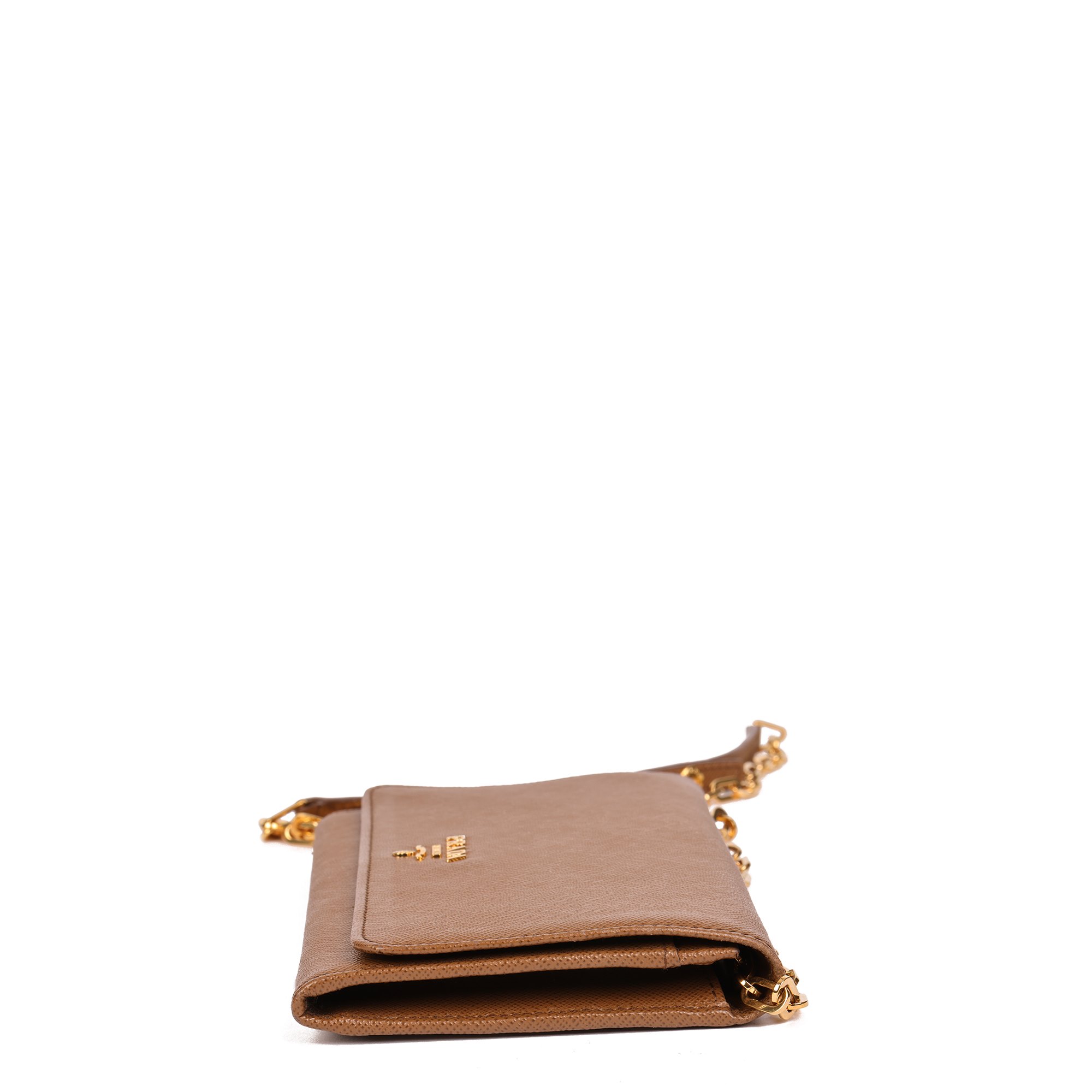 Prada Cannella Brown Saffiano Leather Wallet-on-Chain WOC