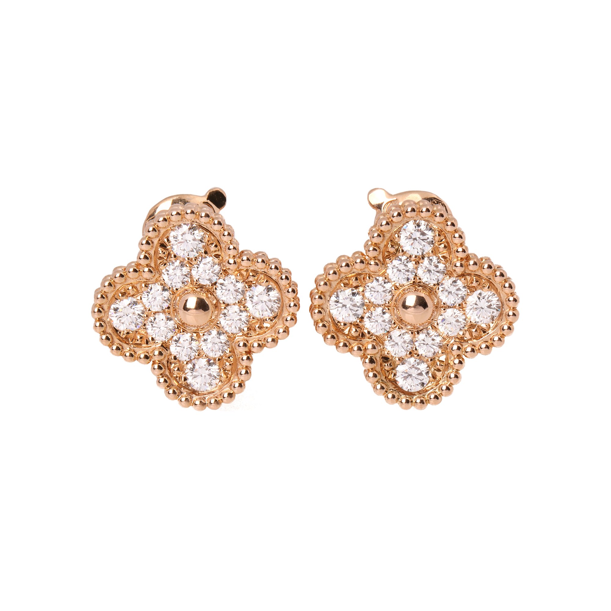Van Cleef & Arpels Vintage Alhambra Diamond Earrings