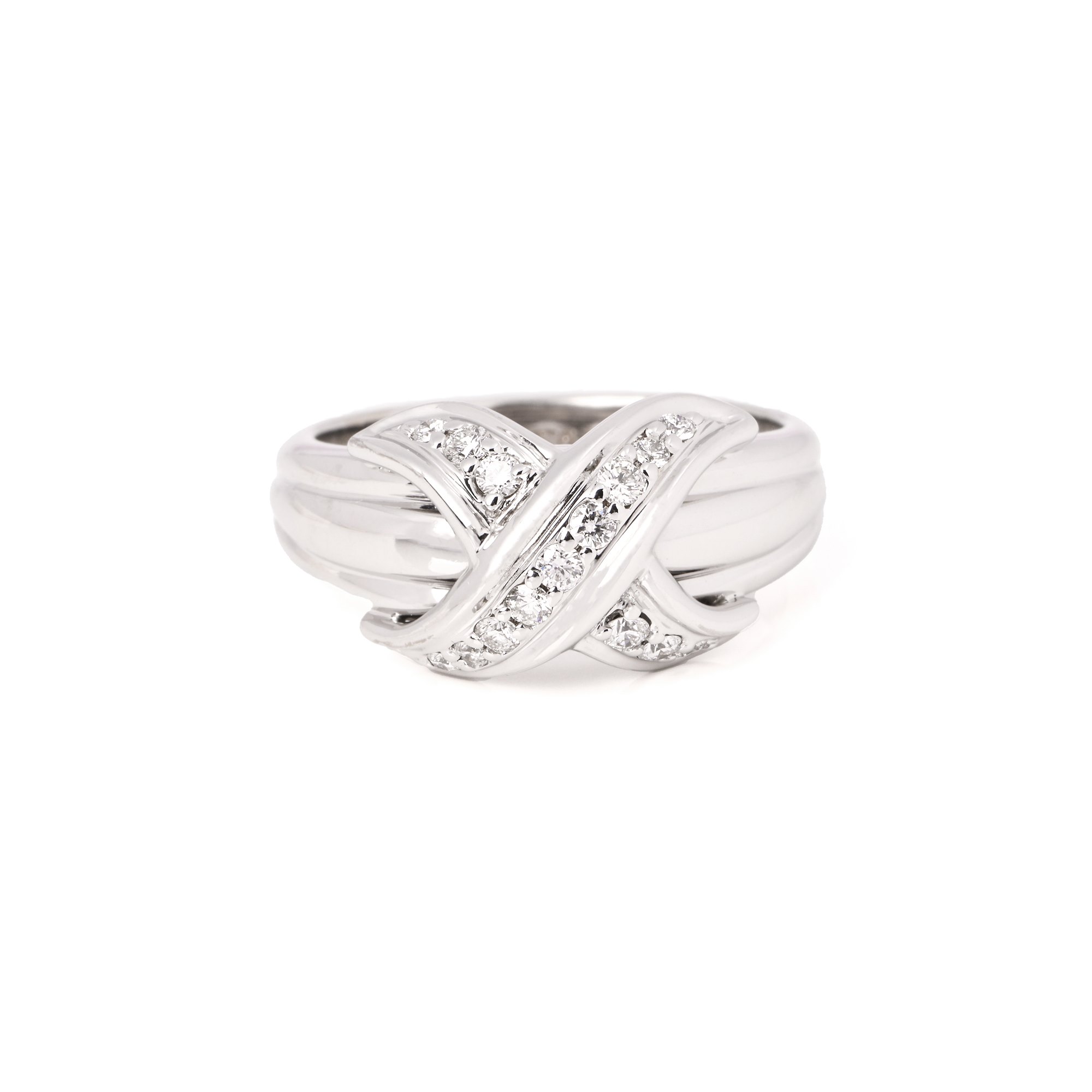 Tiffany & Co. Diamond Set Signature X Kiss Ring