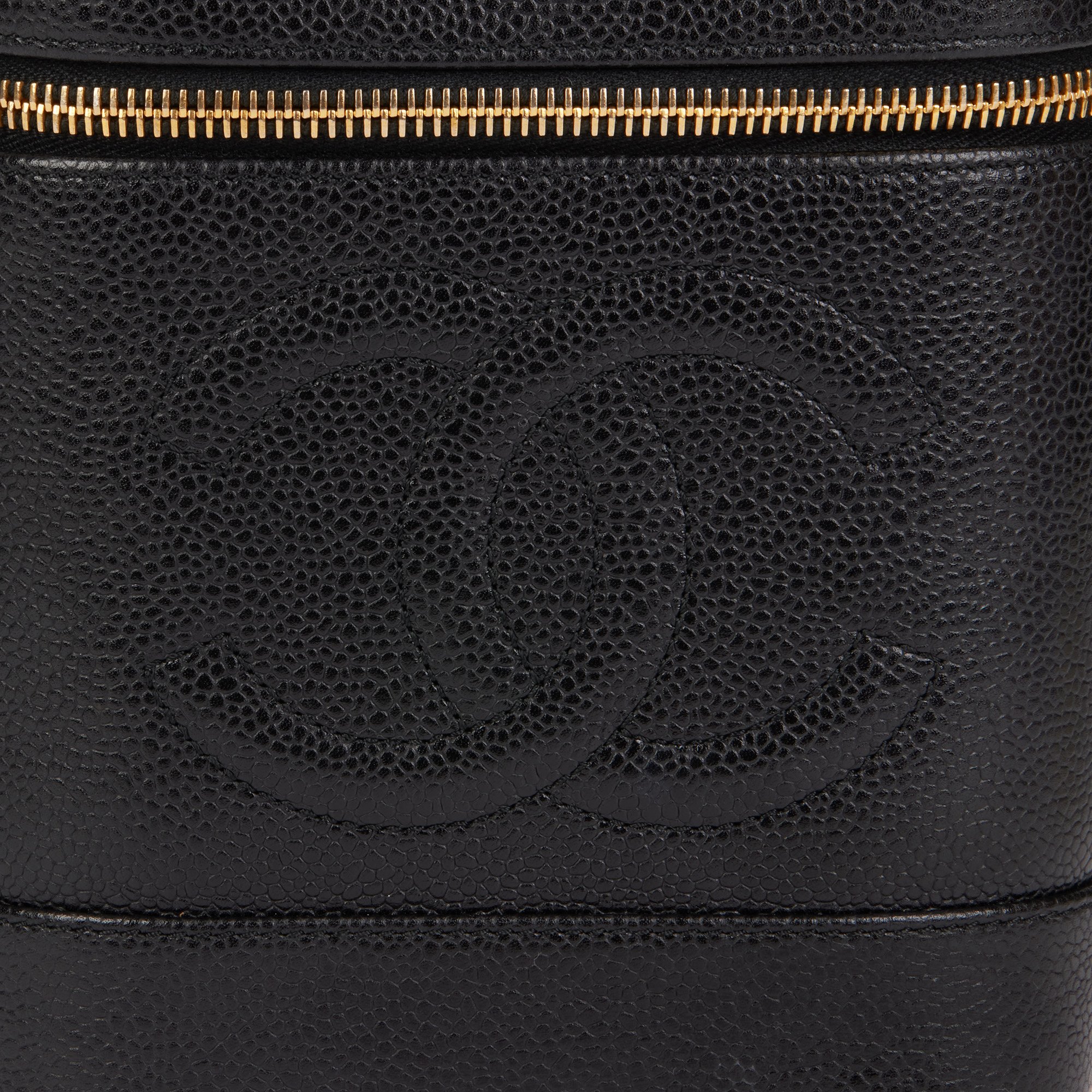 Chanel Black Caviar Leather Vintage Timeless Vanity Case