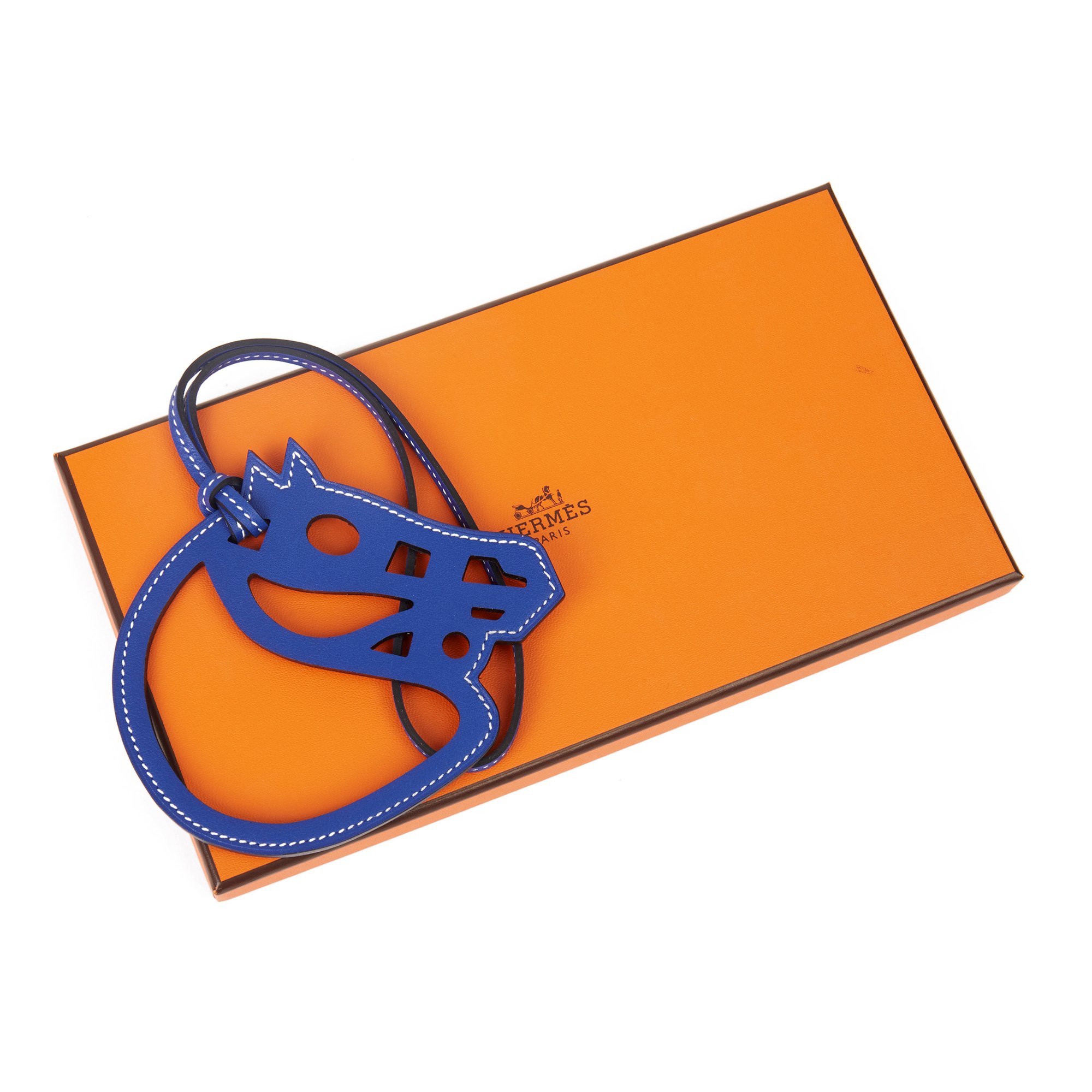Hermès Bleu Electric Swift Leather Paddock Cheval Charm