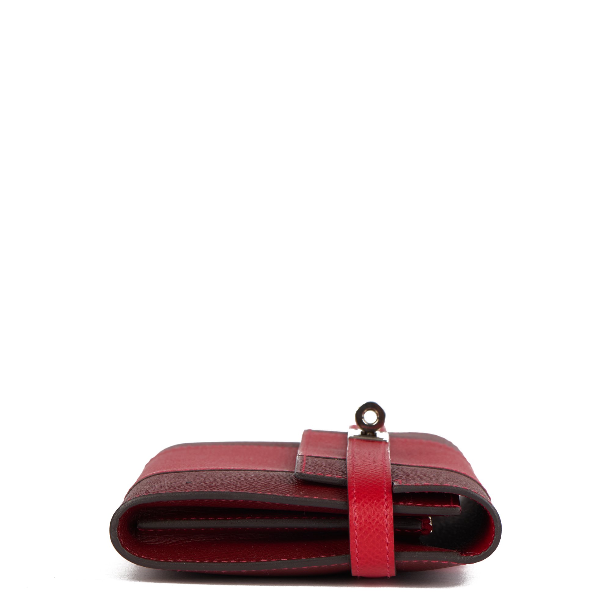 Hermès Rouge Casque & Rouge H Epsom Leather Flag Kelly Wallet