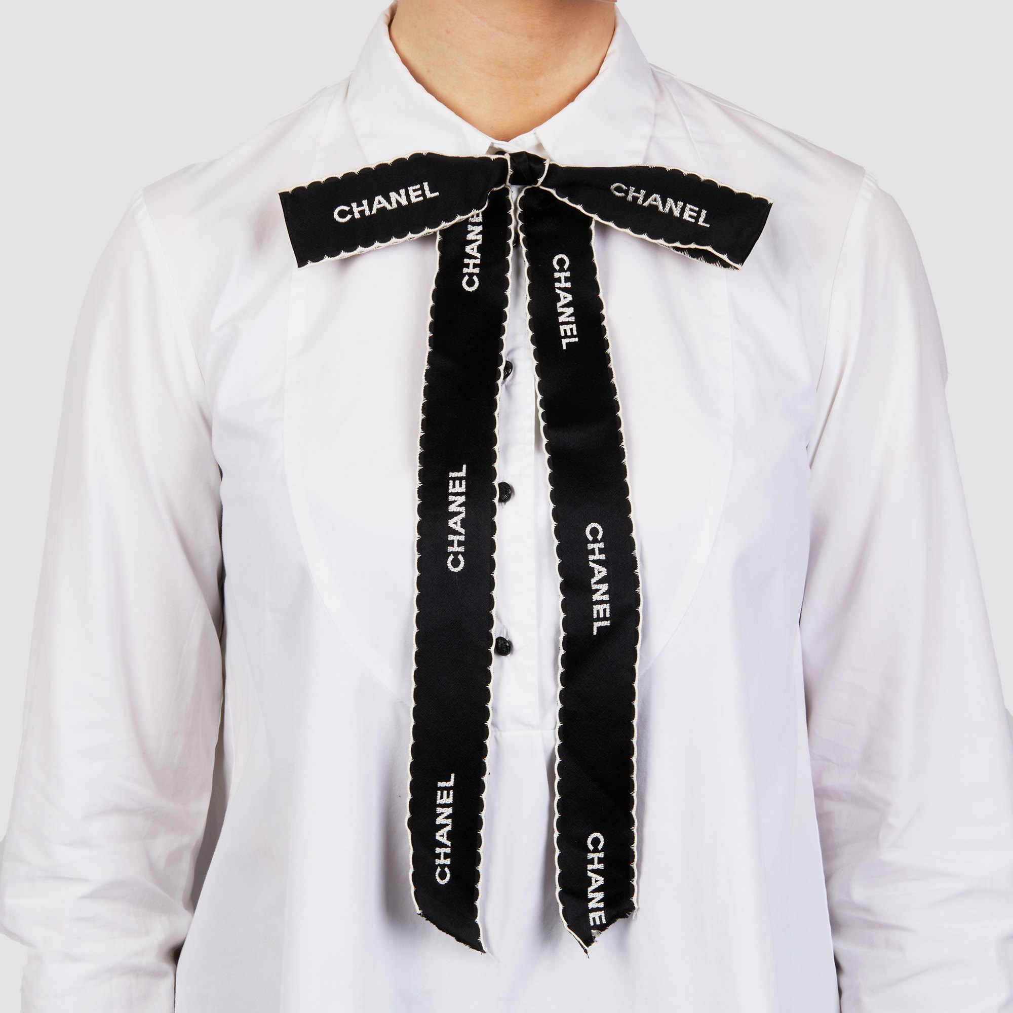 Chanel Black Satin Vintage Ribbon Pin