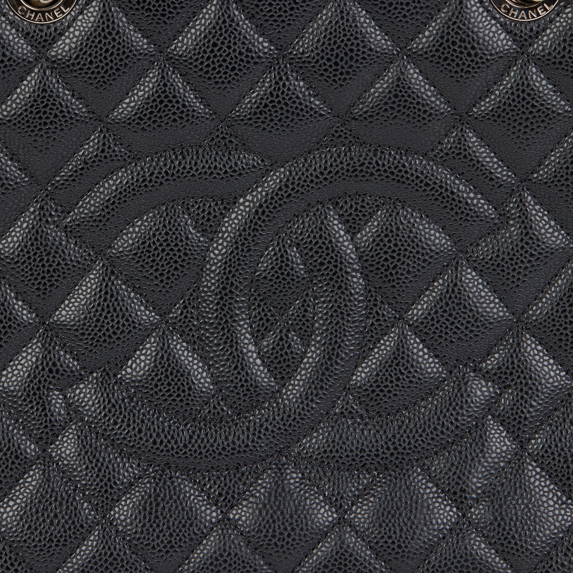 Chanel Black Quilted Caviar Leather Grand Shopping Tote
