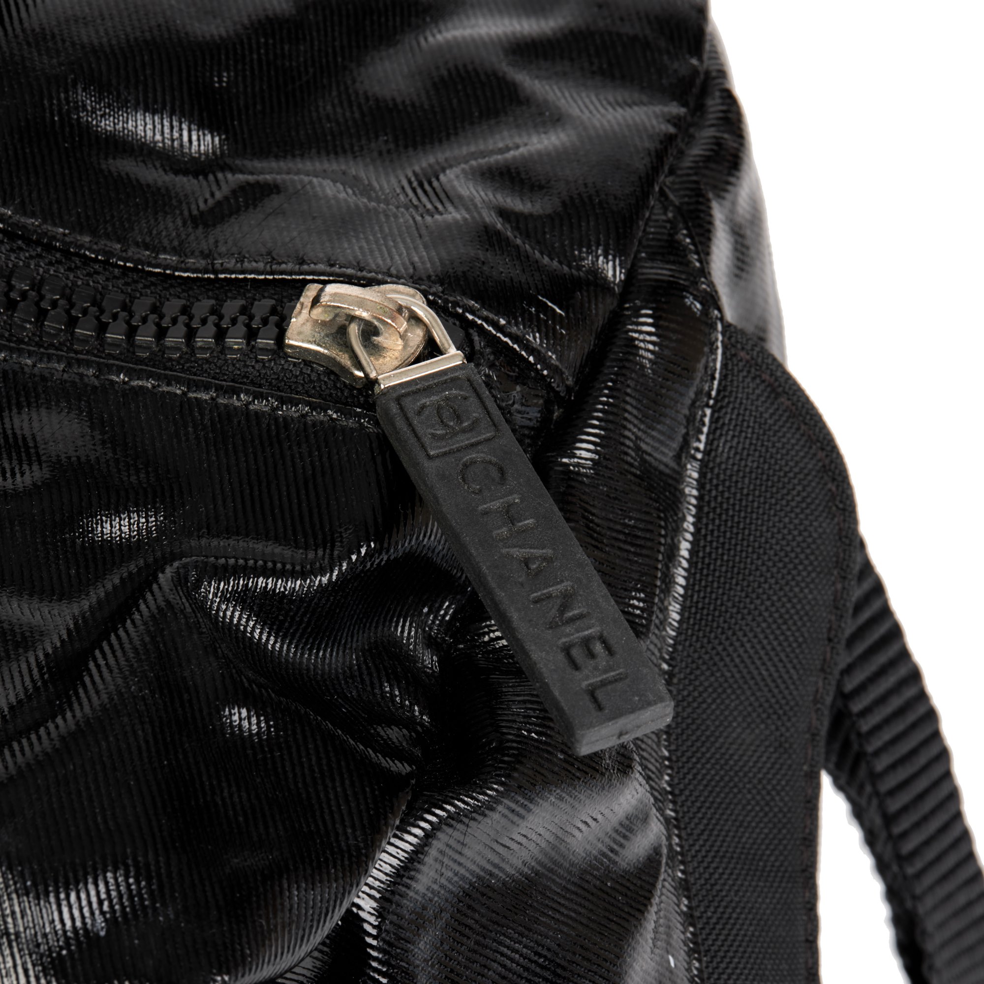 Chanel Black Vinyl & Mesh Sports Line Duffle Bag