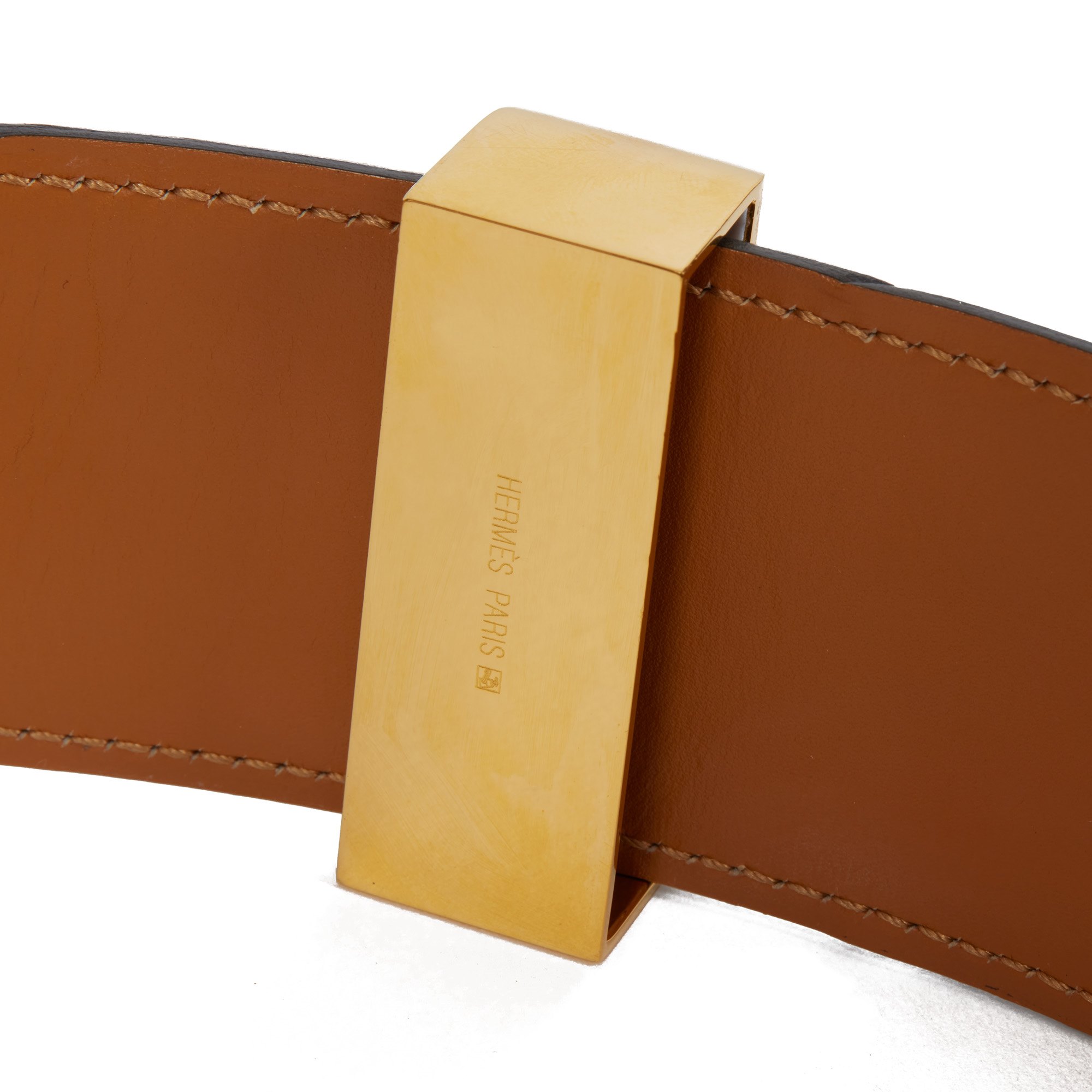 Hermès Ebene Box Calf Leather Collier de Chien Belt