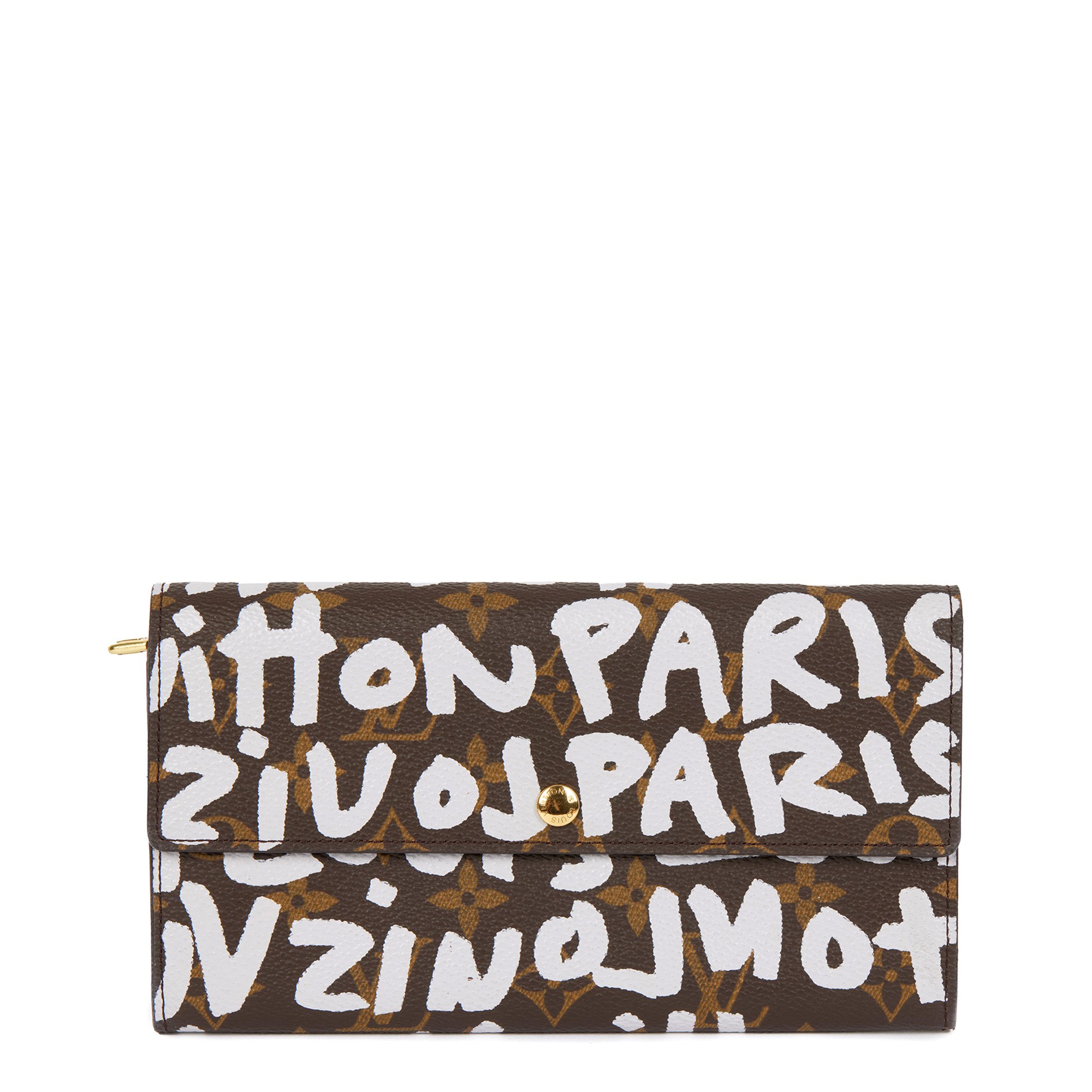 Louis Vuitton Brown Monogram Coated Canvas White Graffiti Stephen Sprouse Sarah Wallet