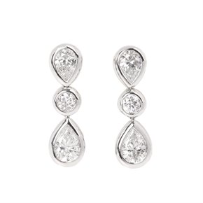 Tiffany & Co. Pear & Round Drop Earrings