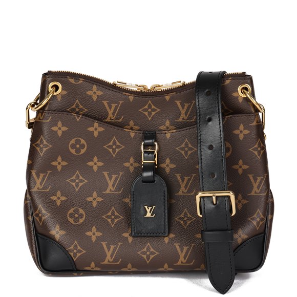 Louis Vuitton Brown Monogram Coated Canvas & Black Calfskin Leather Odeon PM