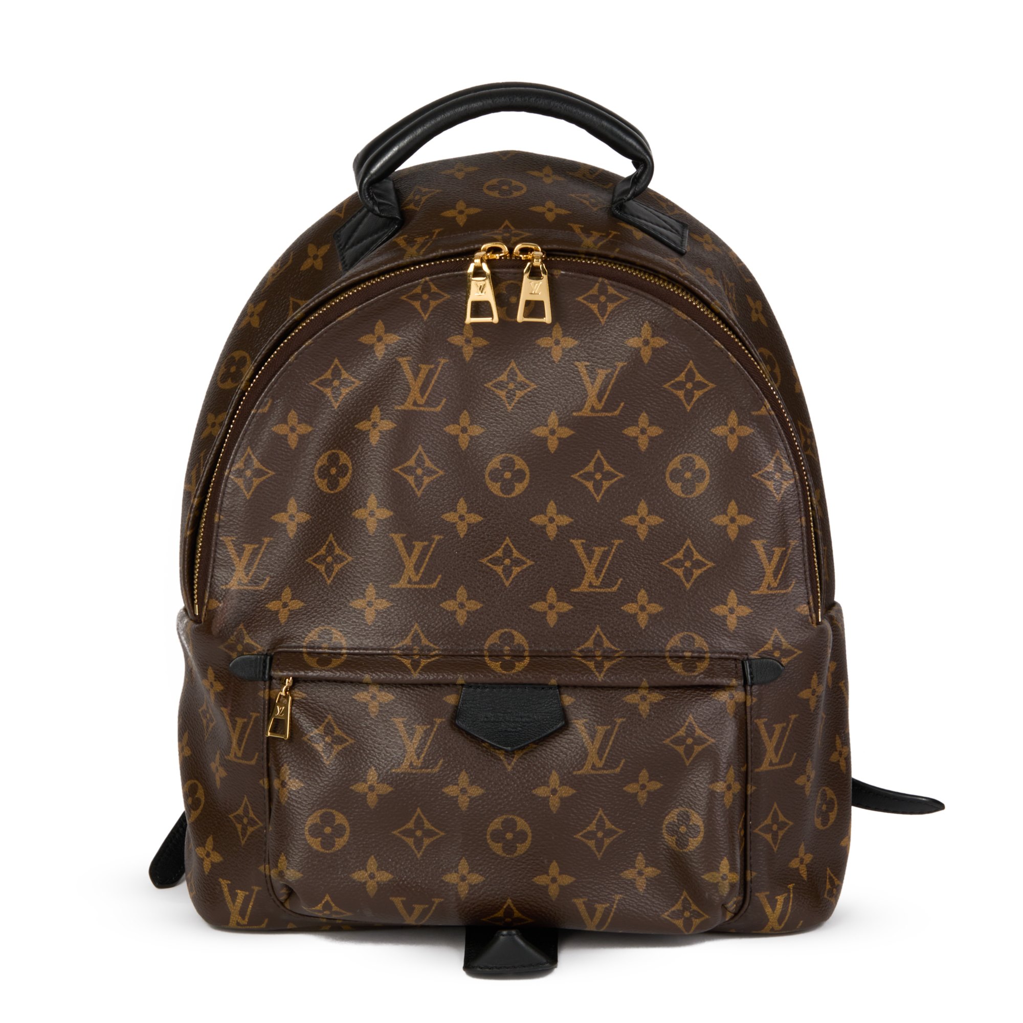 Louis Vuitton Brown Monogram Coated Canvas & Black Calfskin Leather Palm Springs Backpack MM