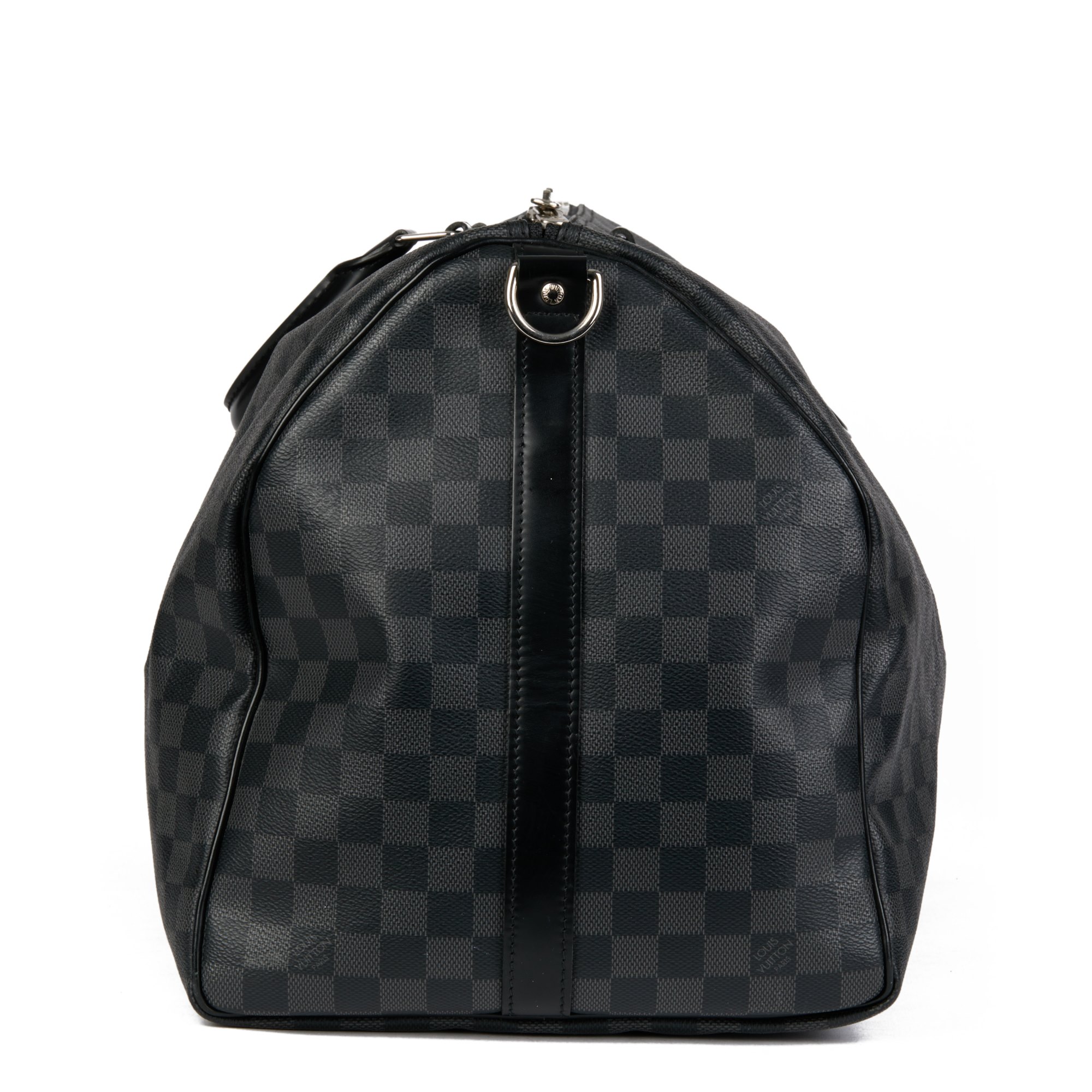 Louis Vuitton Graphite Damier Coated Canvas & Black Calfskin Leather Keepall 50 Bandouliere