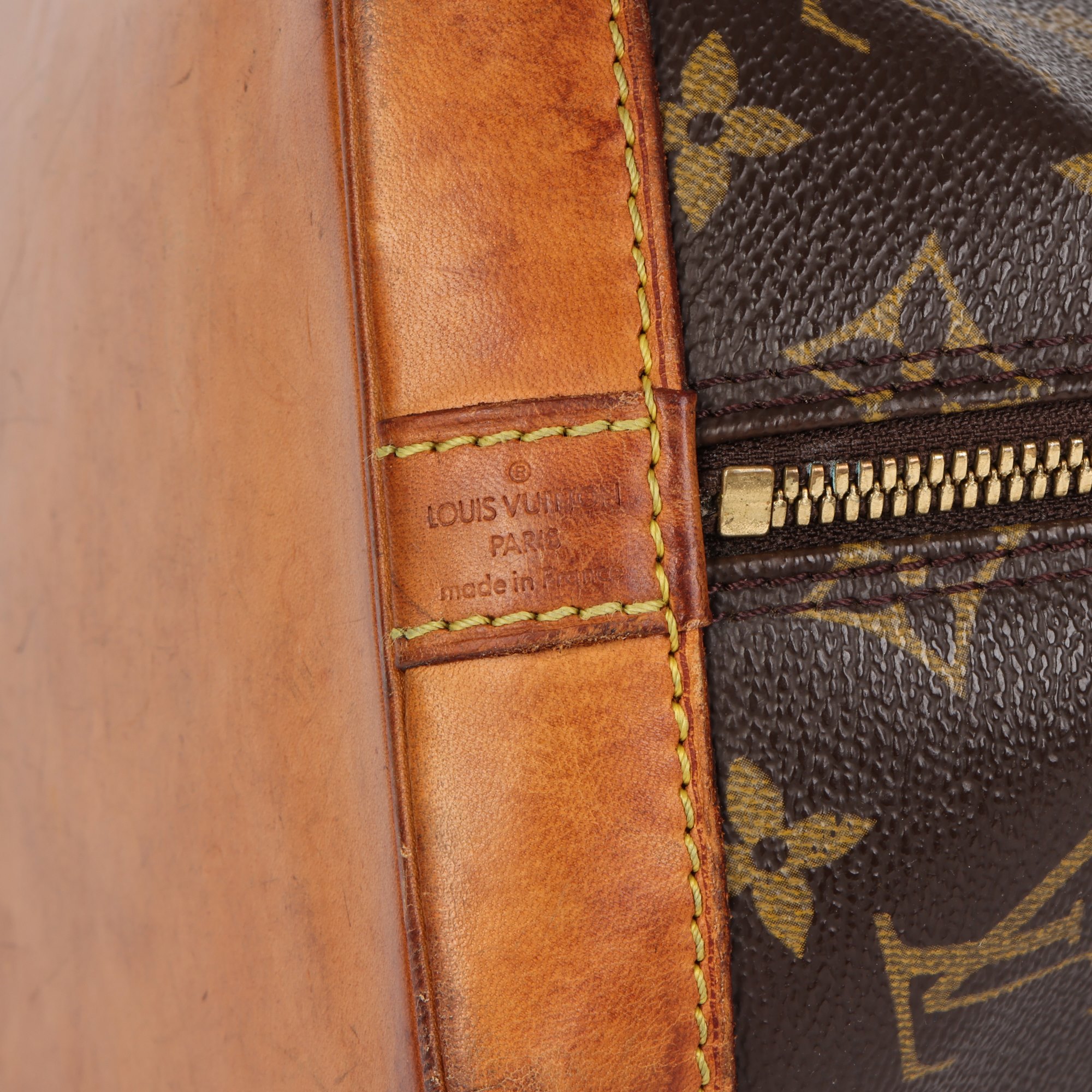 Louis Vuitton Brown Monogram Coated Canvas & Vachetta Leather Vintage Alma PM