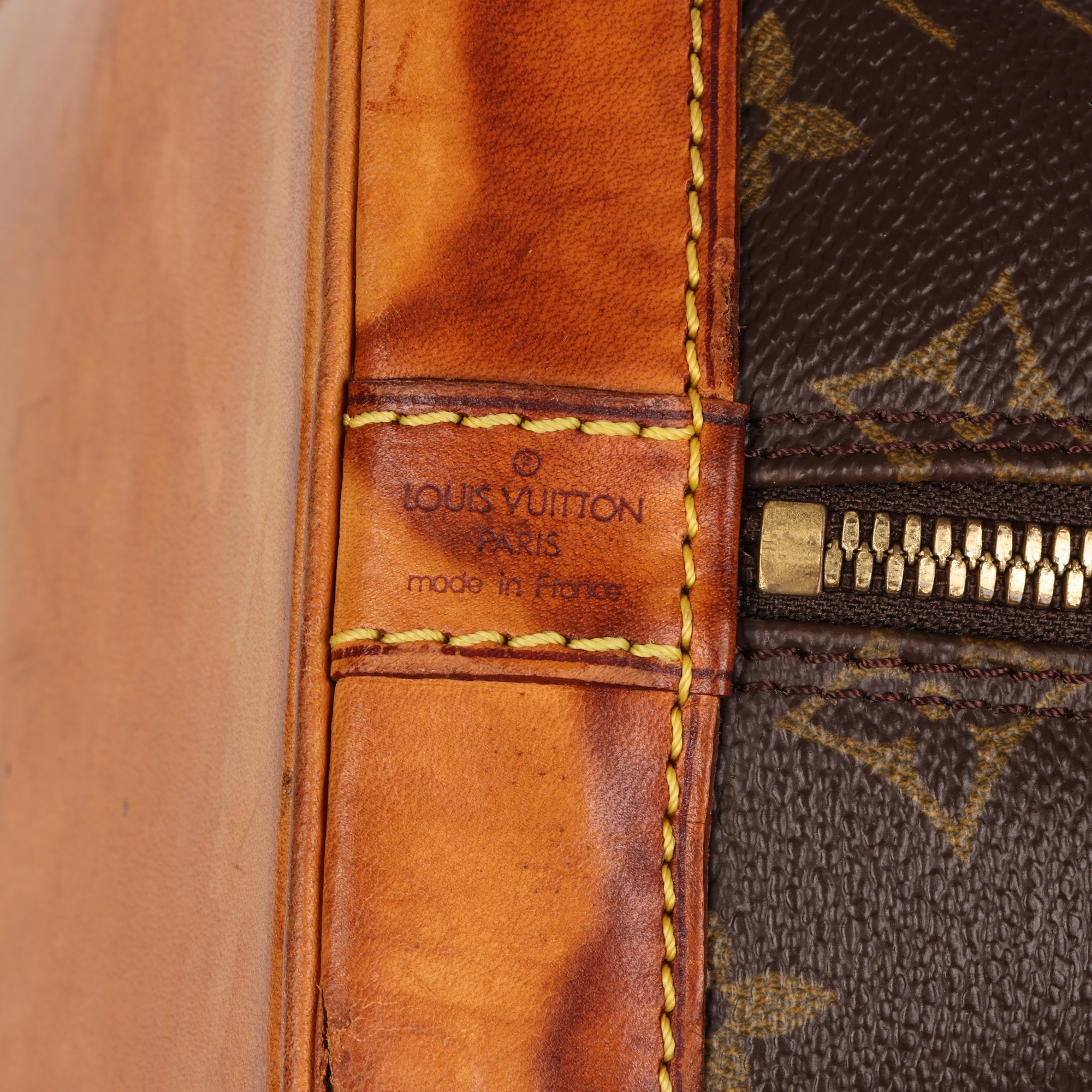 Louis Vuitton Brown Monogram Coated Canvas & Vachetta Leather Vintage Alma PM