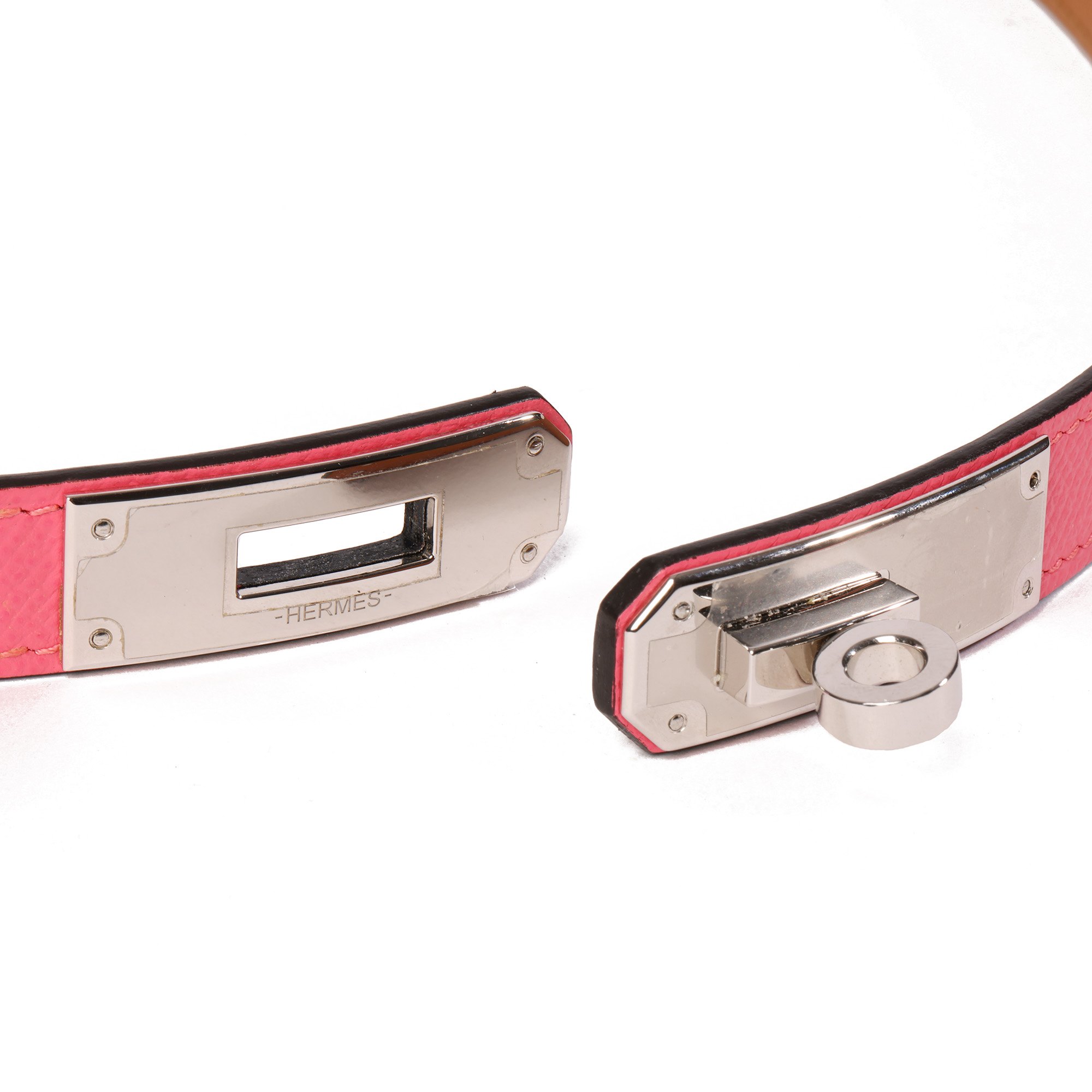 Hermès Rose Azalee Epsom Leather Kelly Belt 18mm