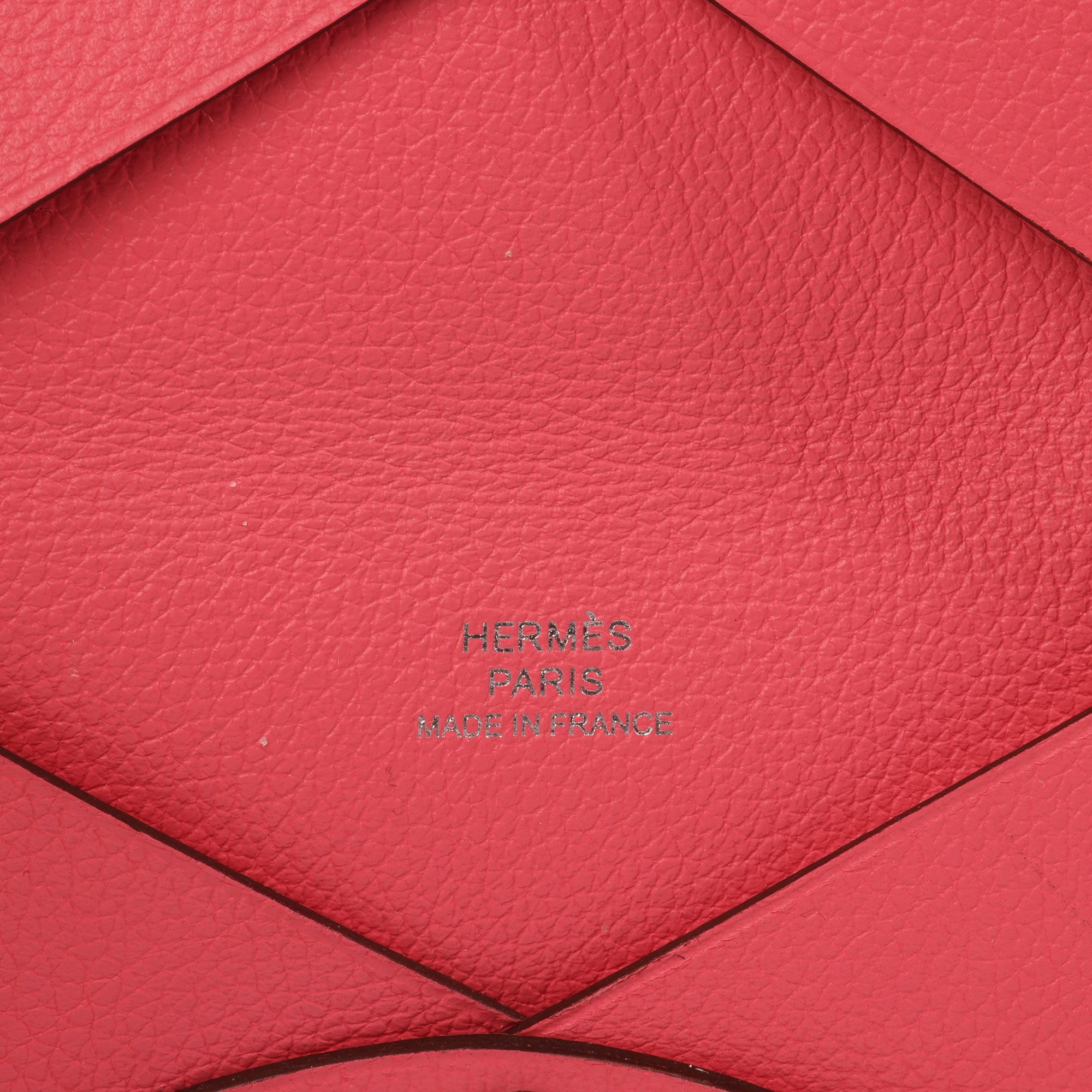 Hermès Rose Azalee Evercolor Leather Calvi Card Holder