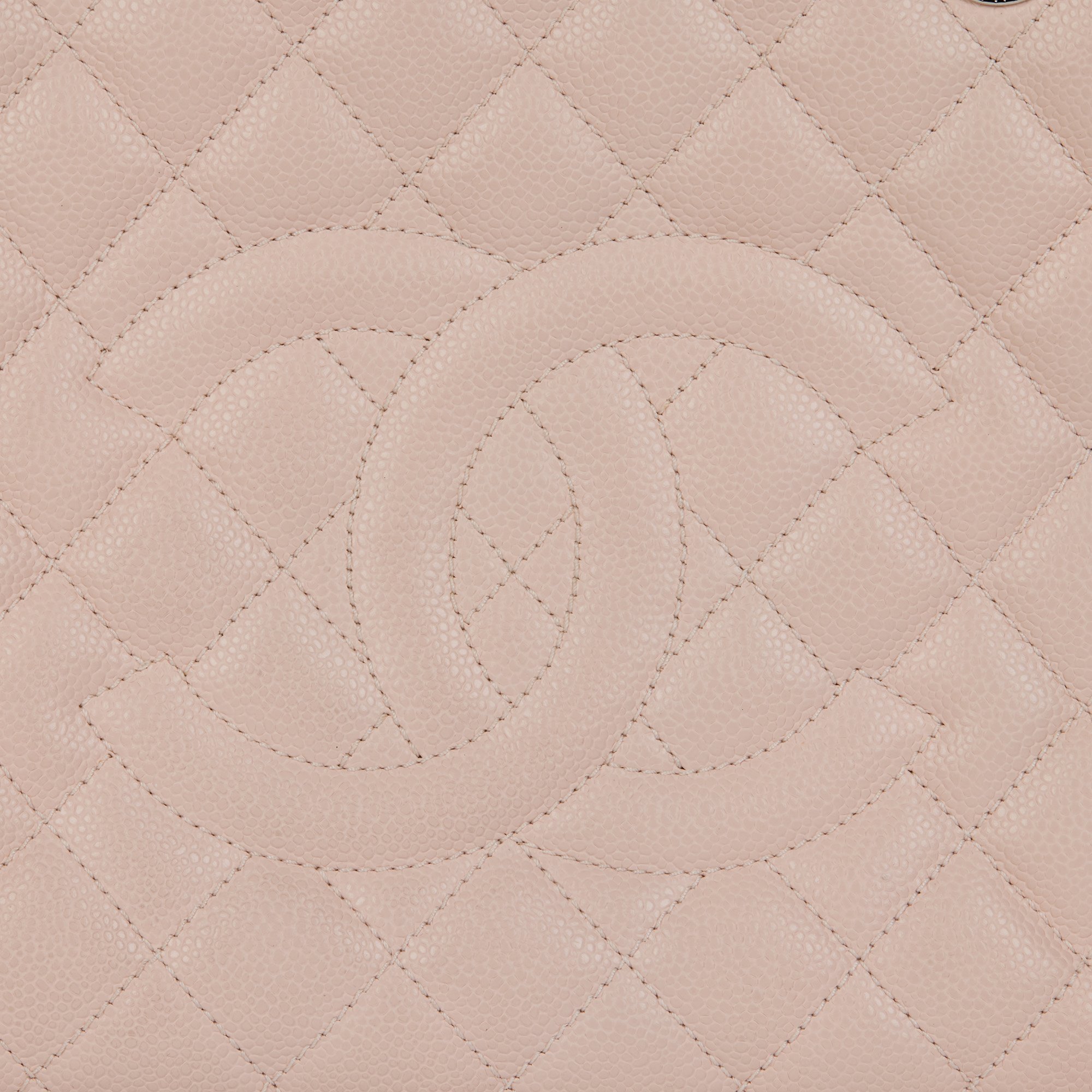 Chanel Pale Pink Quilted Caviar Leather Grand Shopping Tote GST