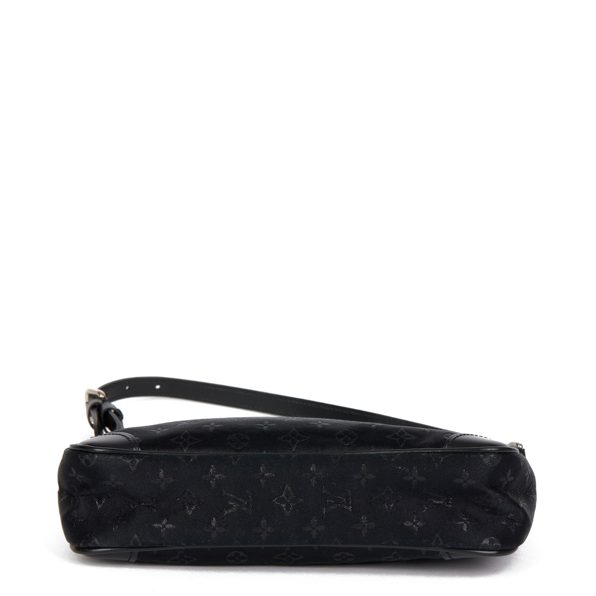 Louis Vuitton Black Monogram Satin & Black Calfskin Leather Vintage Mini Boulogne