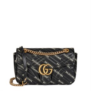 Gucci x Balenciaga Black Quilted Calfskin Leather The Hacker Project Small Marmont