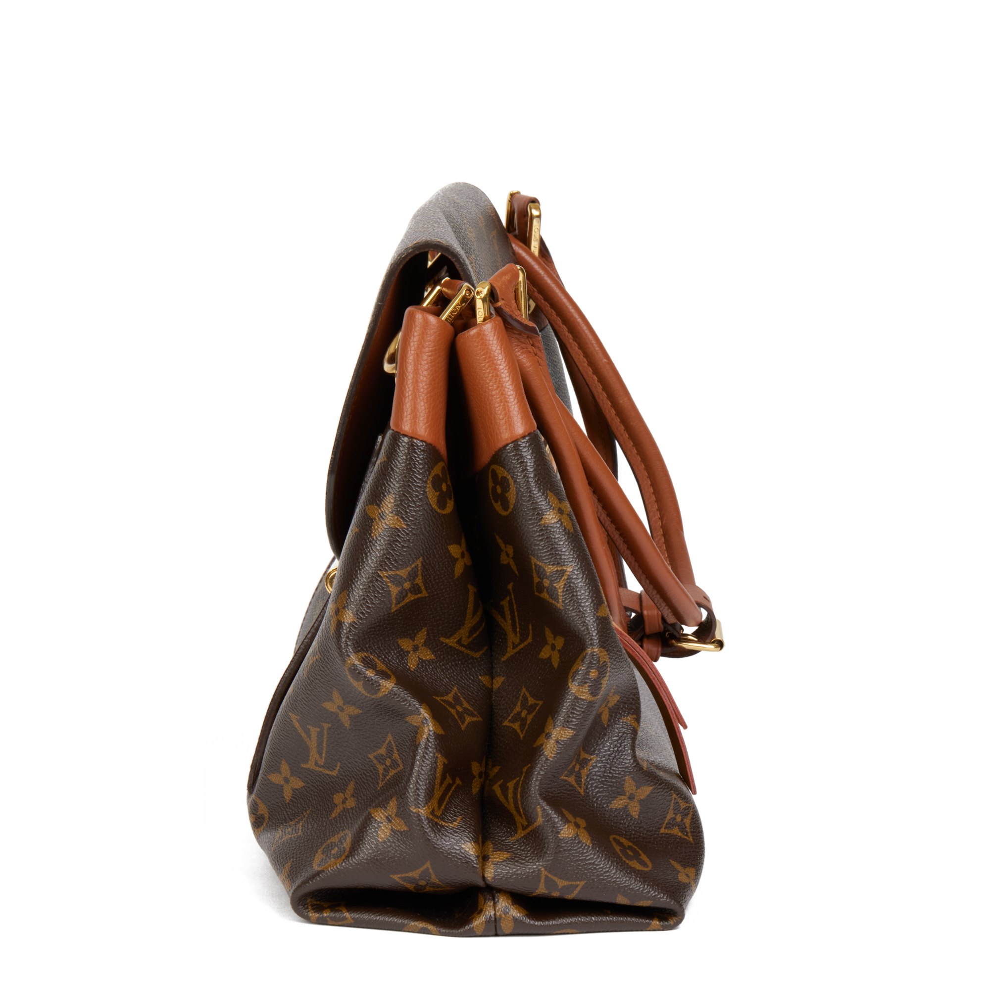 Louis Vuitton Brown Monogram Coated Canvas & Camel Calfskin Leather Olympe