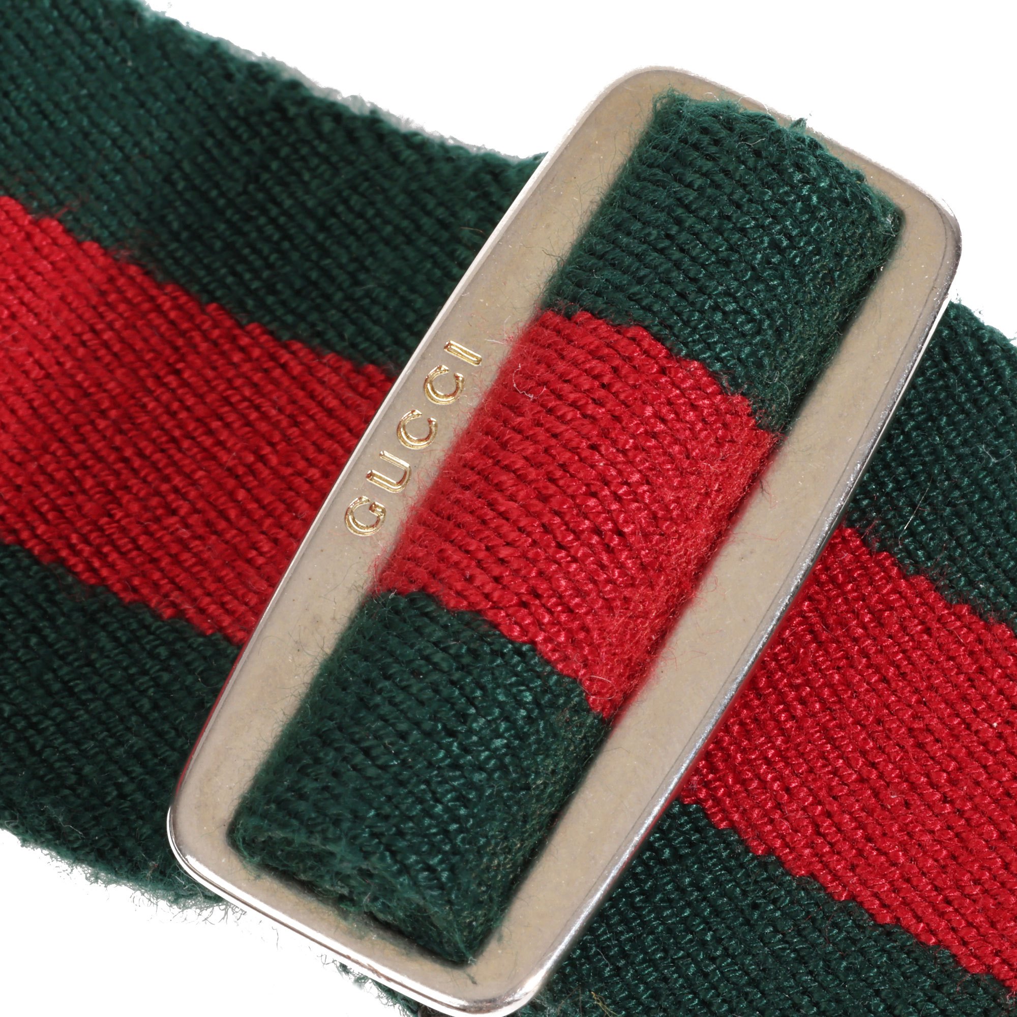 Gucci Red & Green Canvas Web Torcon Double G Belt