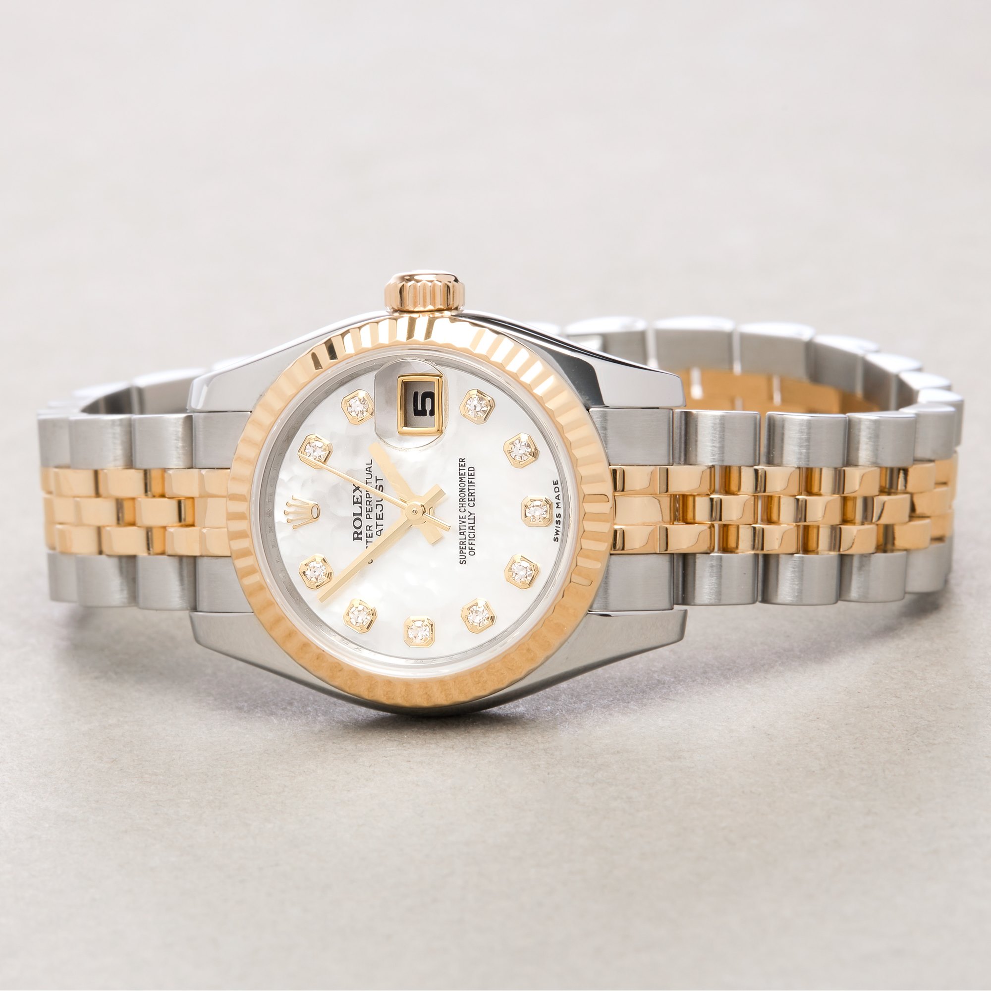 Rolex Datejust 26 Mother of Pearl Diamond Dot Yellow Gold & Stainless Steel 179173