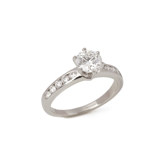 Tiffany & Co. 1.03ct Brilliant Cut Solitaire Ring with Diamond Band
