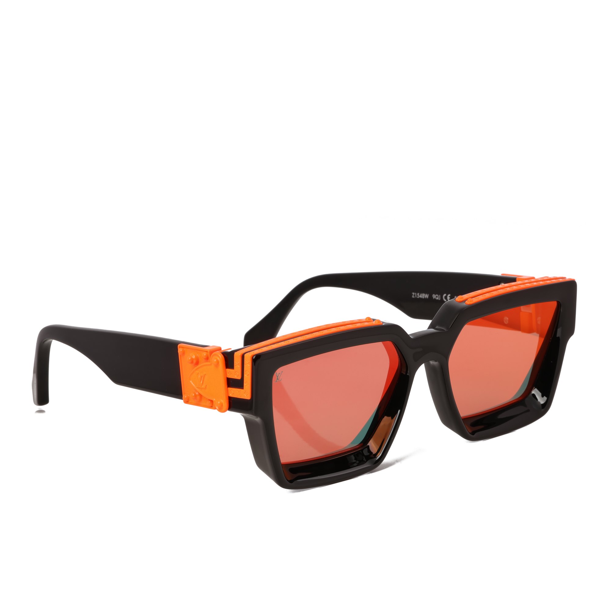 Louis Vuitton Black & Orange Acetate Mirrored 1.1 Millionaire Sunglasses - Size W