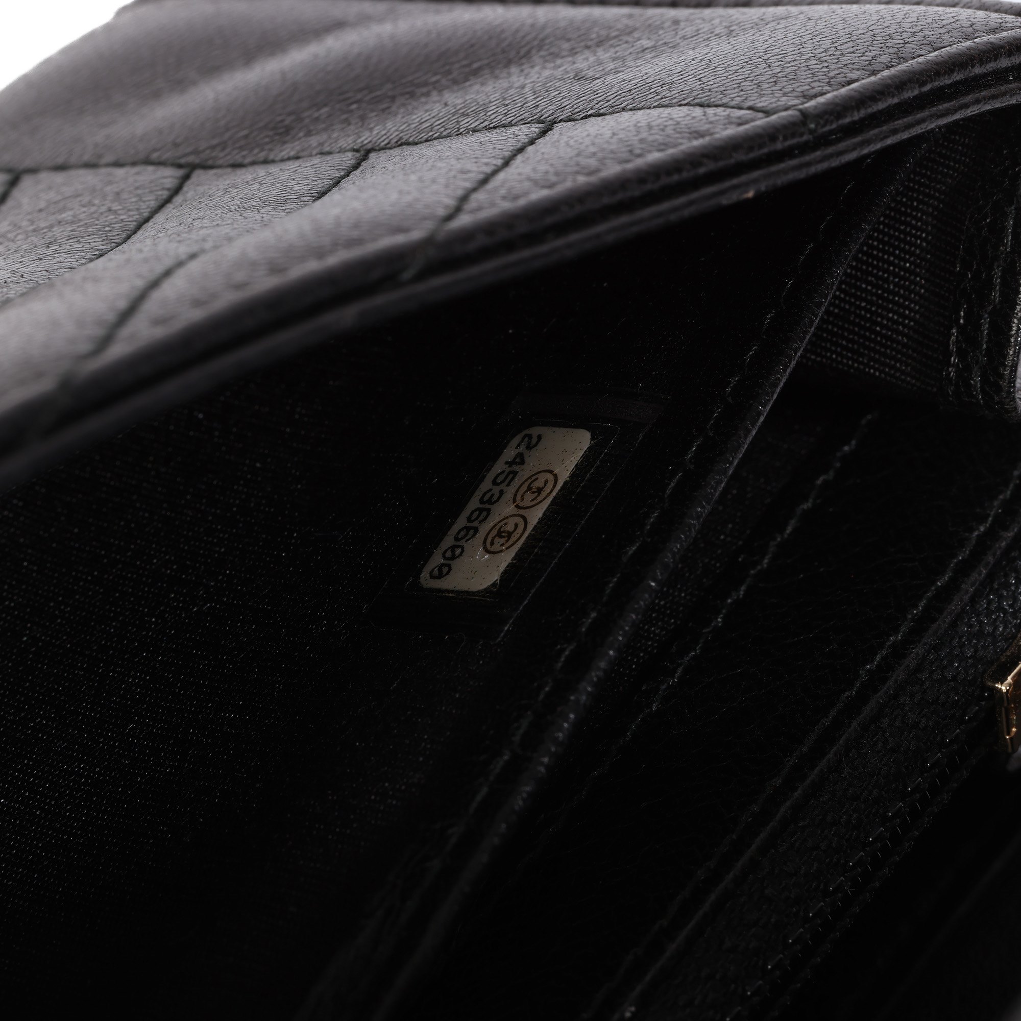 Chanel Black Quilted Lambskin Reversed Chevron Long Wallet