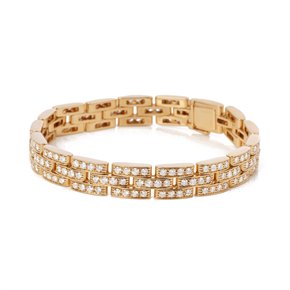 Cartier Maillon Panthere 3 Row Diamond Paved Bracelet